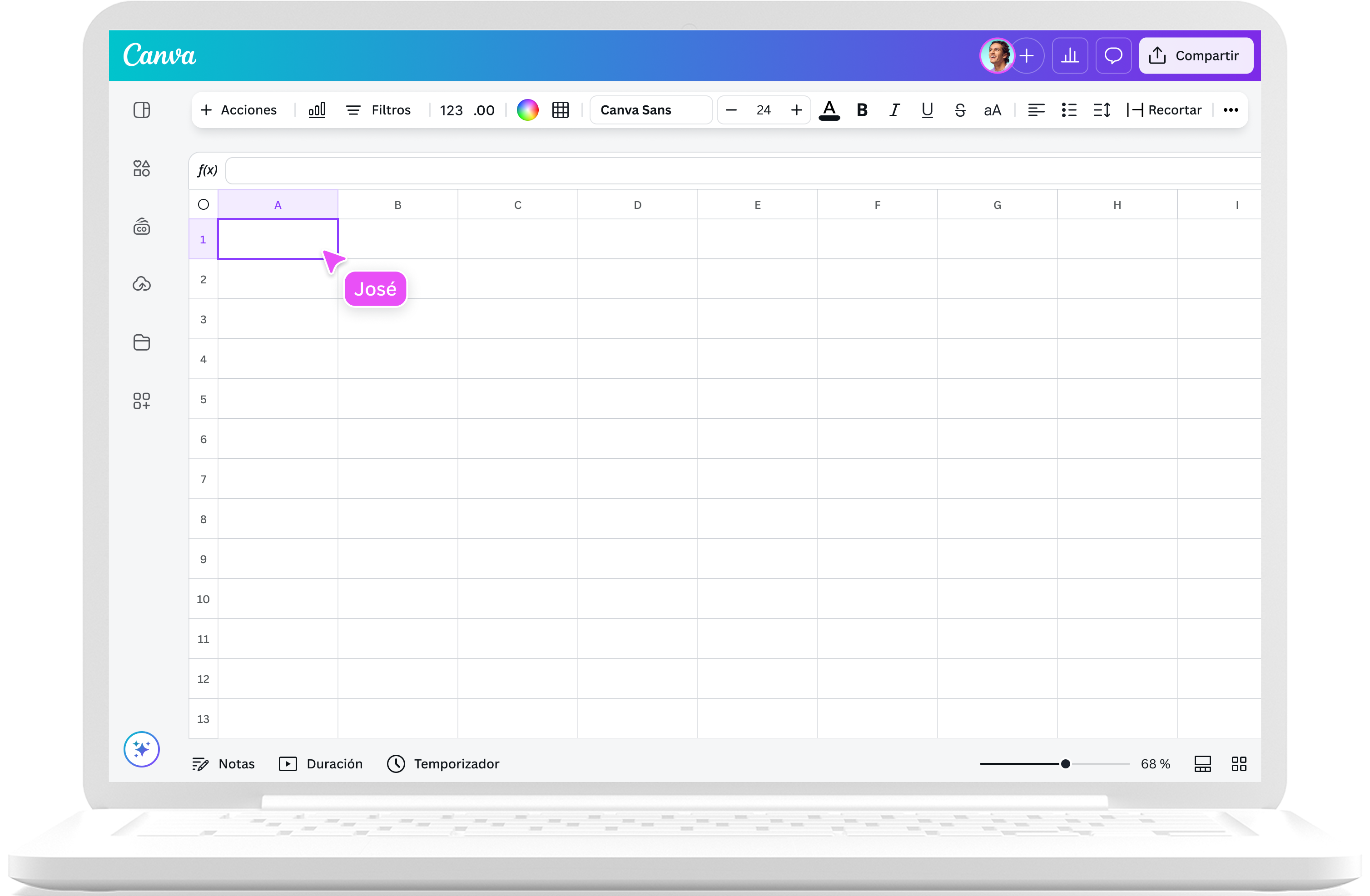 Cómo hacer una hoja de cálculo con Canva Sheets