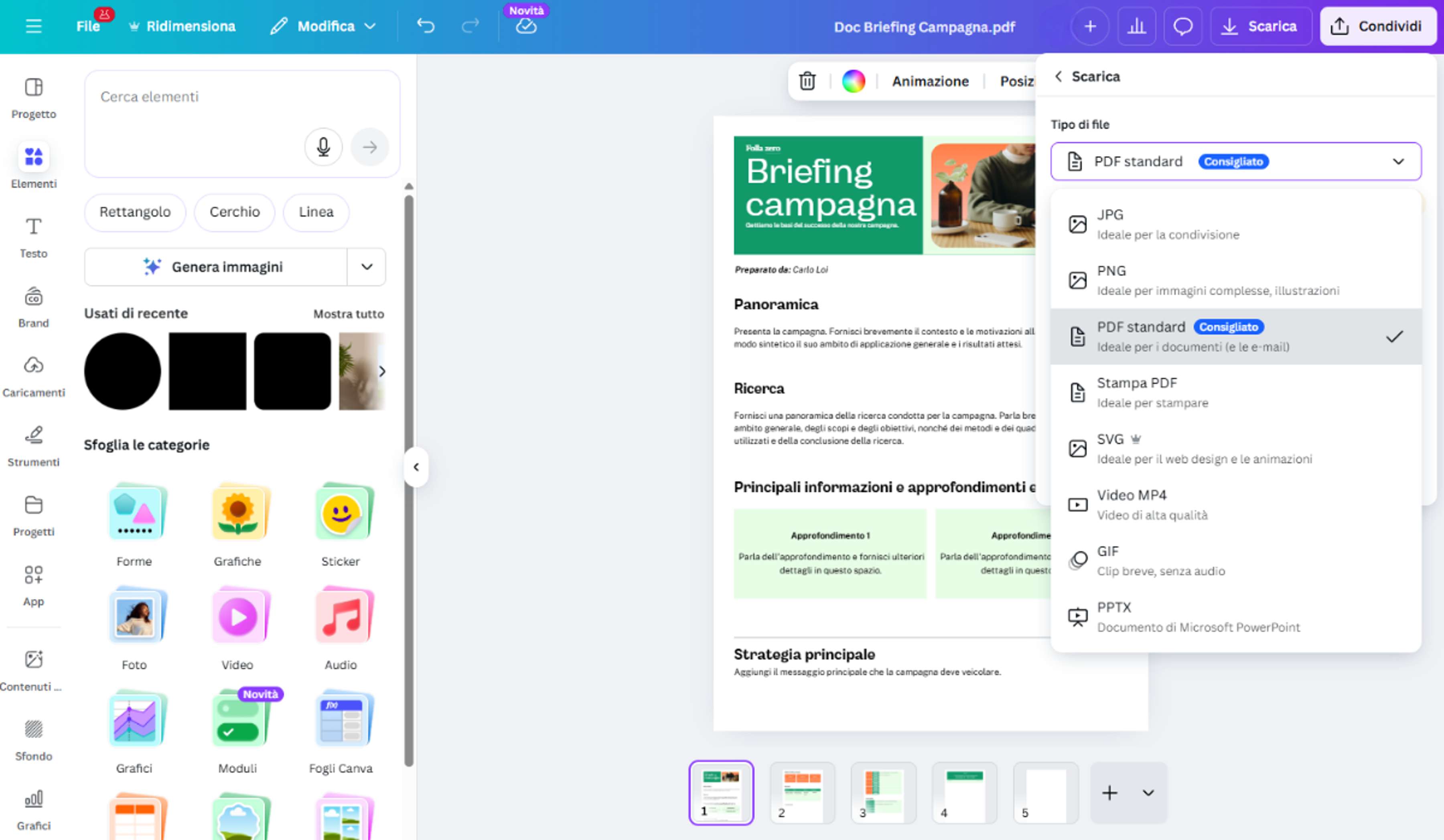 organizza pagine pdf