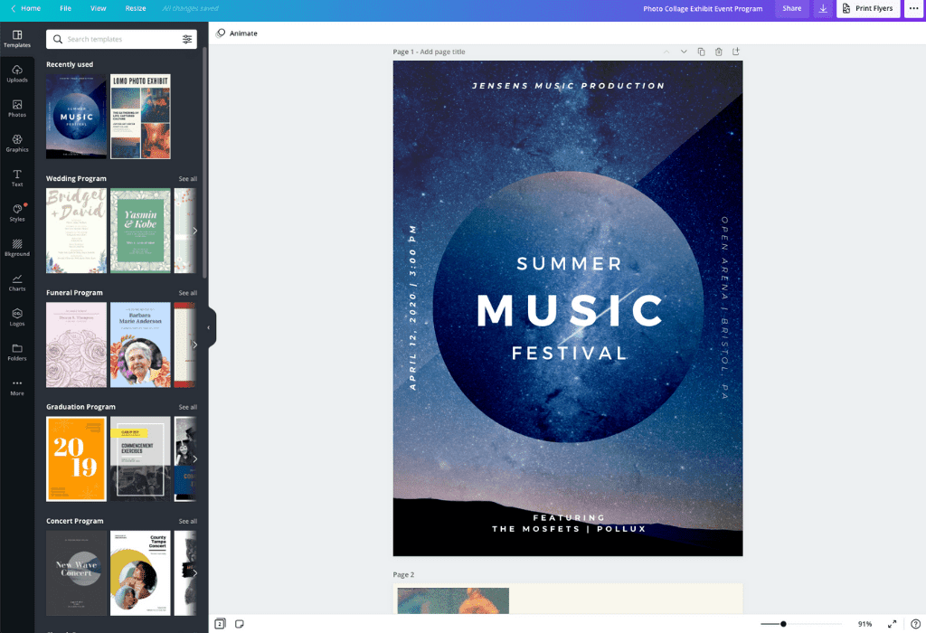 How to make an event program - Canva