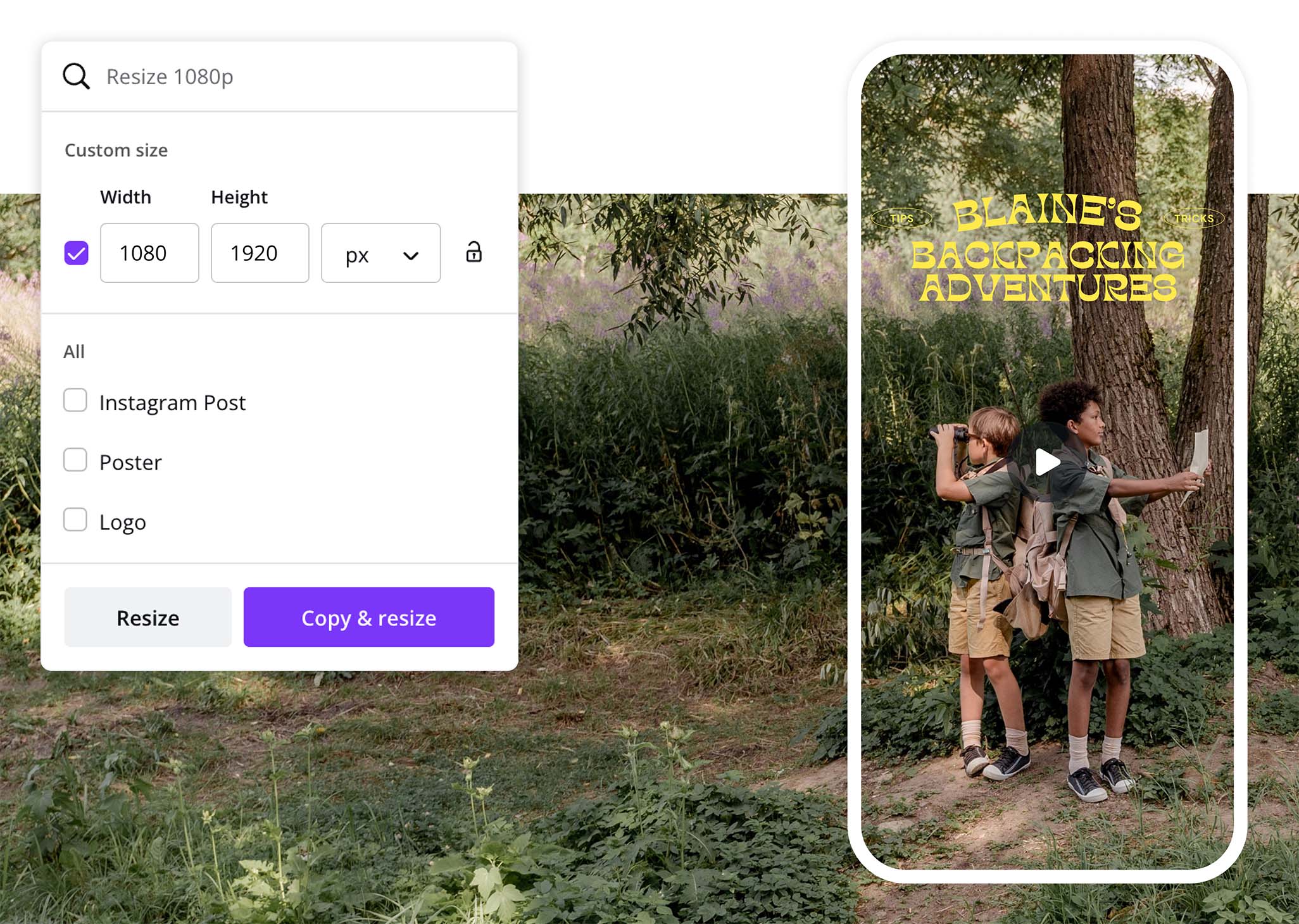 Video Resize Feature Card 1