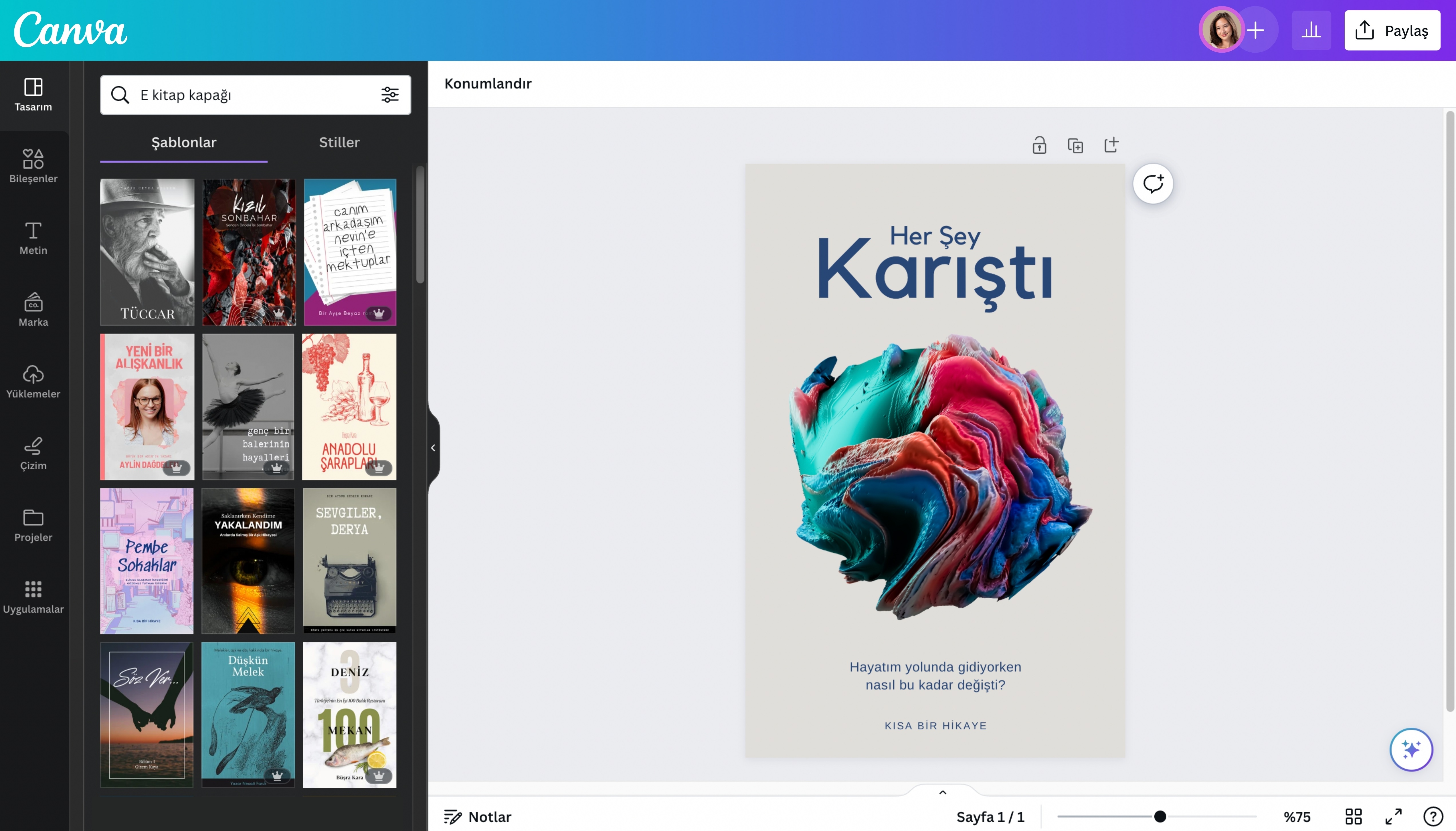 e-kitap oluşturma - Canva