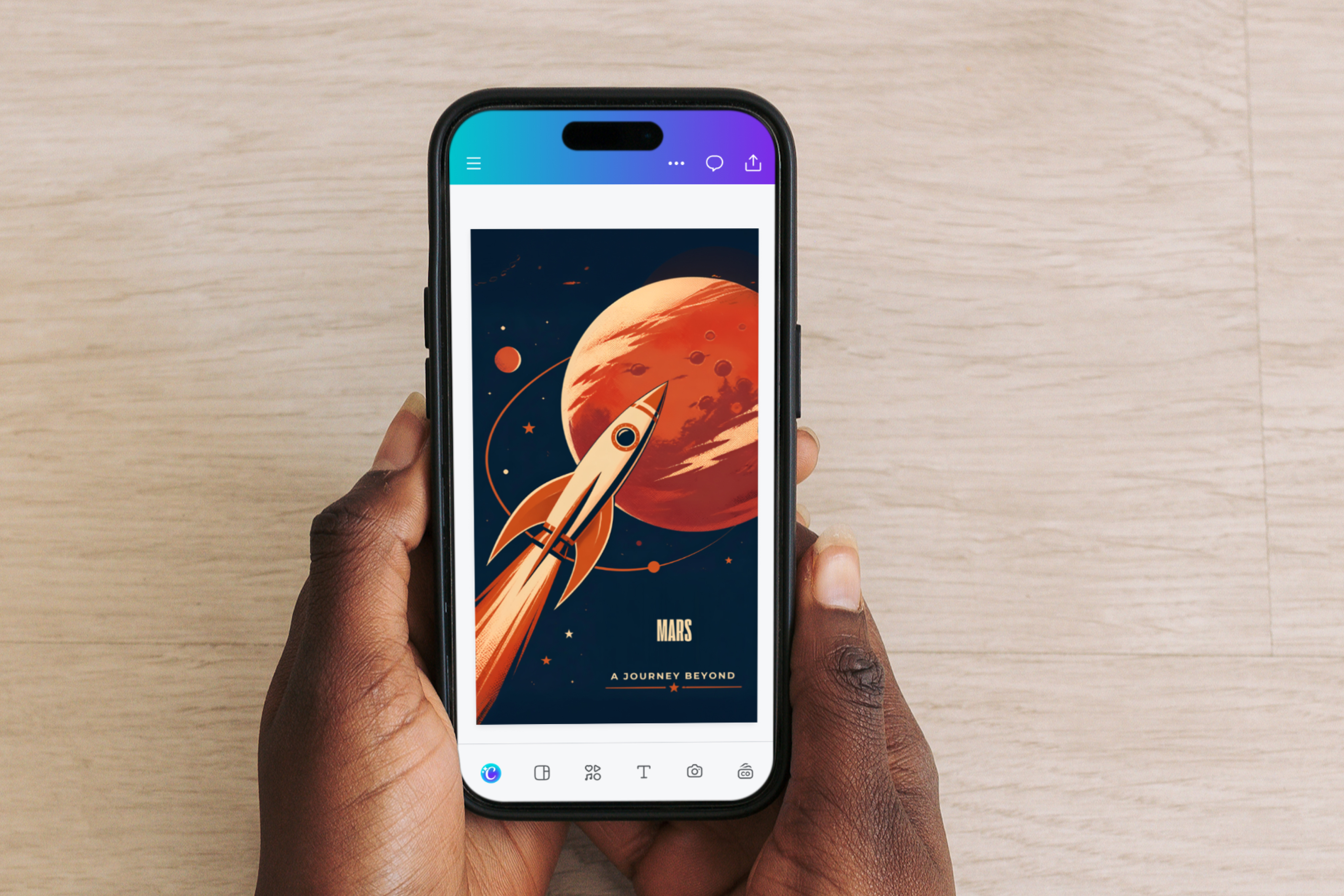 Edit your design easily on your mobile phone