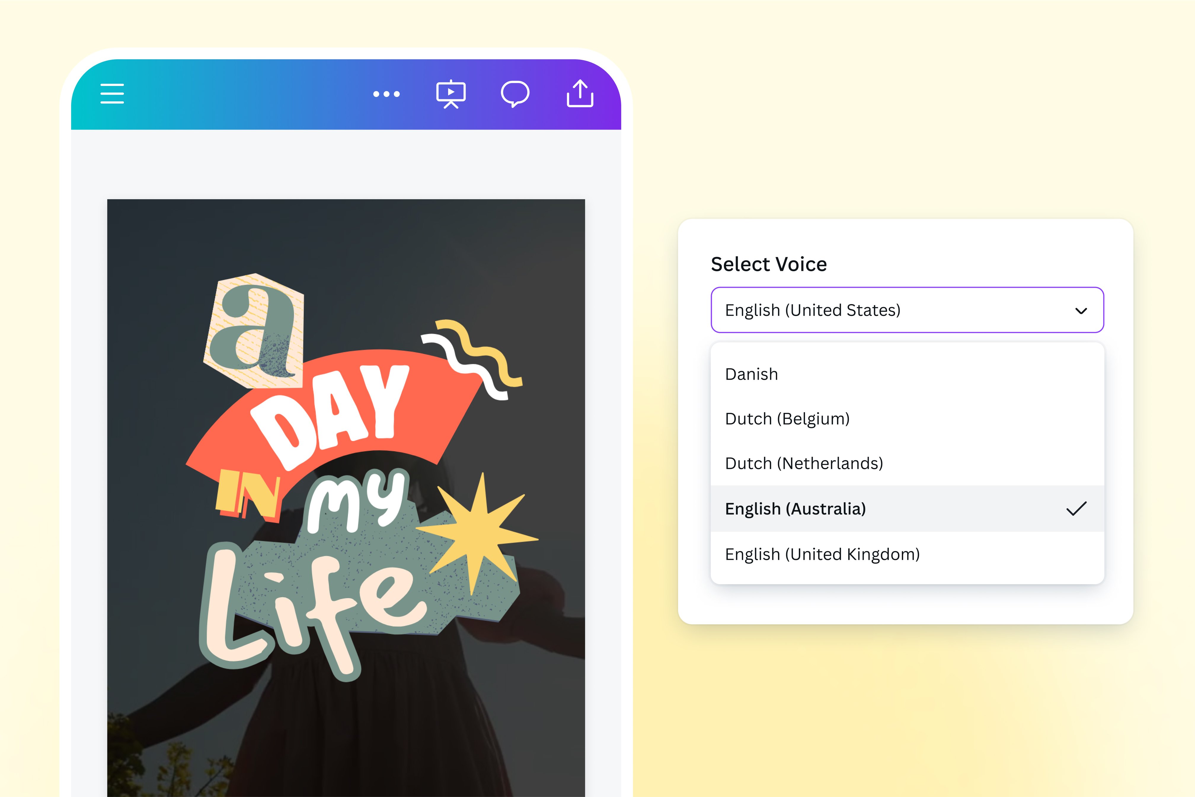 Selecciona un idioma para tu voz IA Selecciona un idioma para tu voz IA