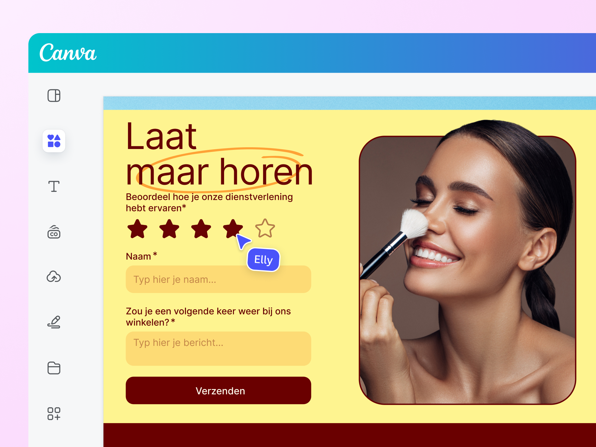 Sample editable online form