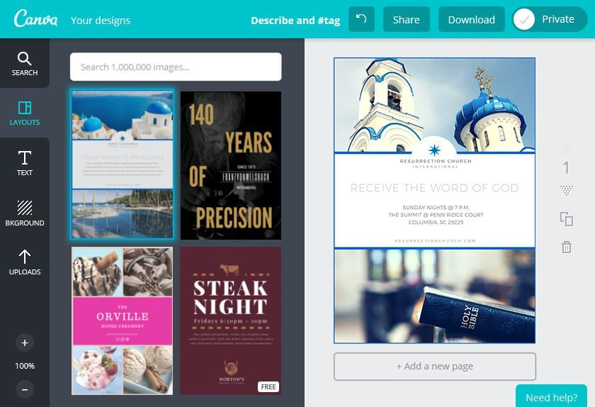 Create a Church Flyer in Canva