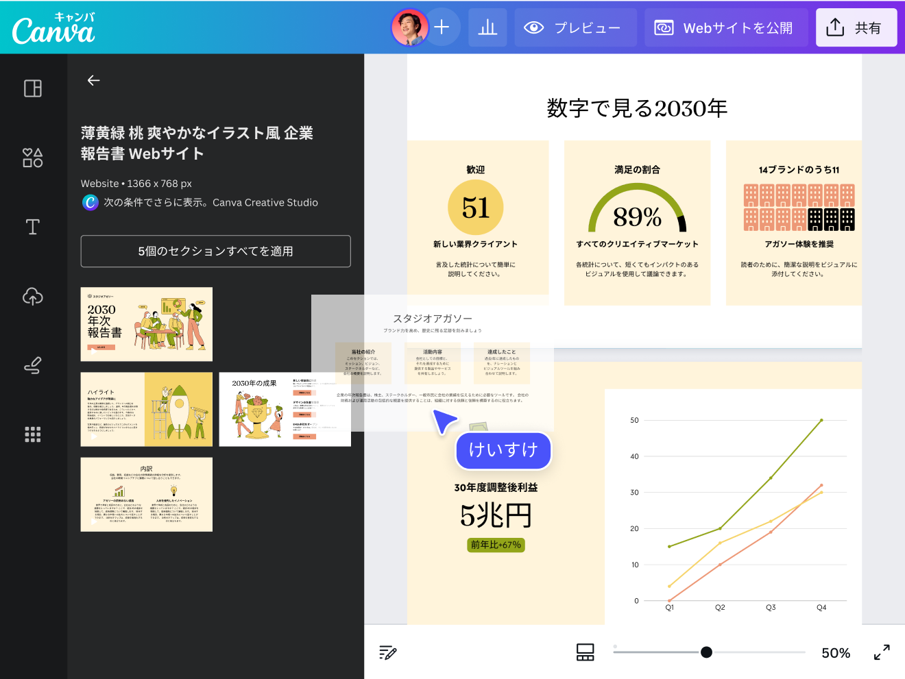Webデザイン | Canvaで無料のシングルページWebサイトをデザイン