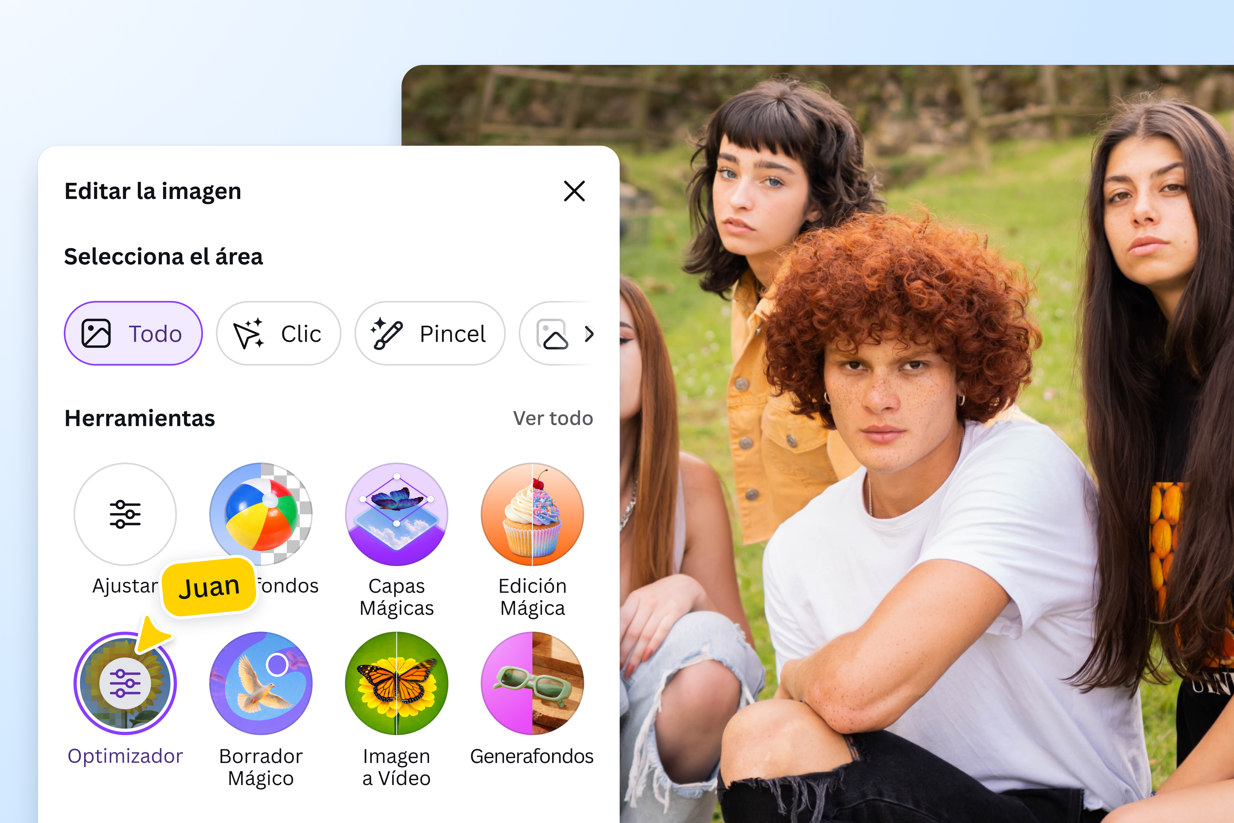 Upscale image quality with AI Optimiza y escala la calidad de imagen con la IA