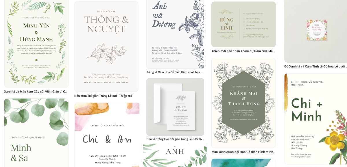 tạo thiệp cưới online với Canva
