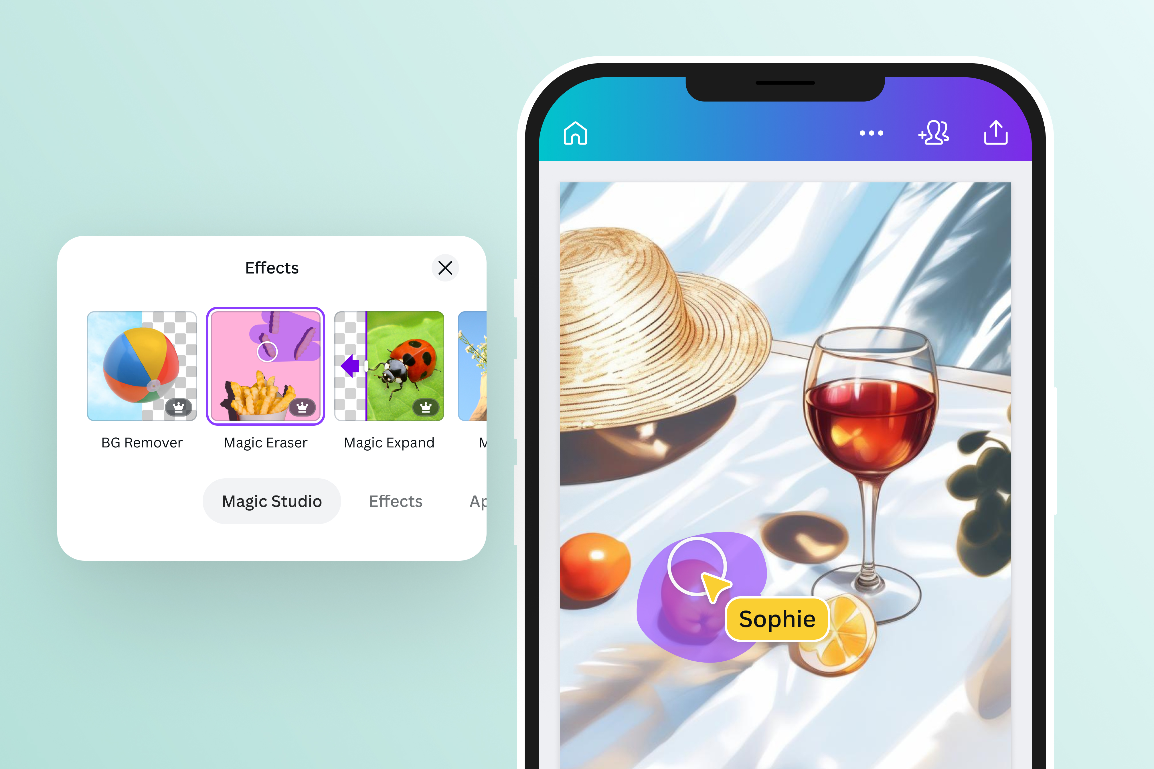 Use Magic Eraser to remove objects in your image