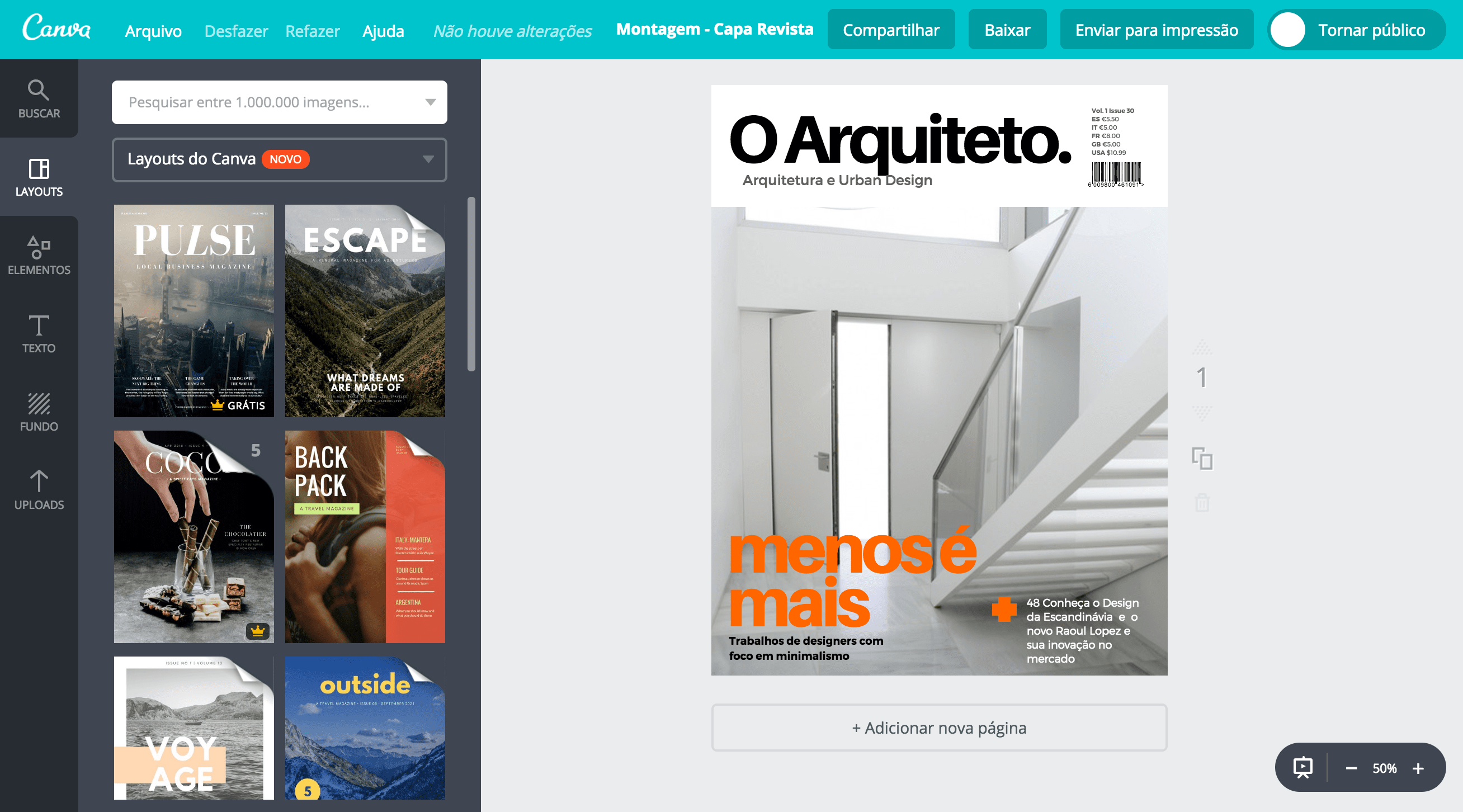 Montagem de fotos capa de revista