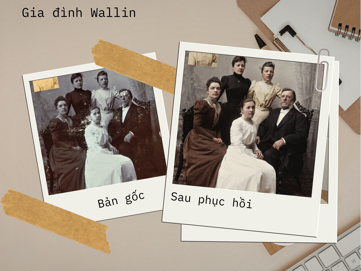 Hồi sinh ký ức phai mờ chỉ với một nhấp chuột So sánh ảnh gia đình cũ trước và sau khi phục hồi