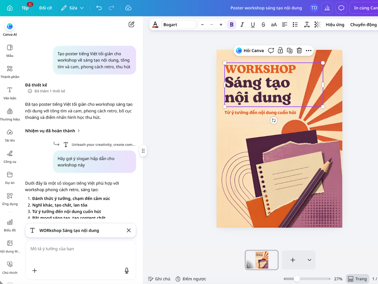 Phát triển ý tưởng với font tiếng Việt và Canva AI Phát triển ý tưởng với font tiếng Việt và Canva AI