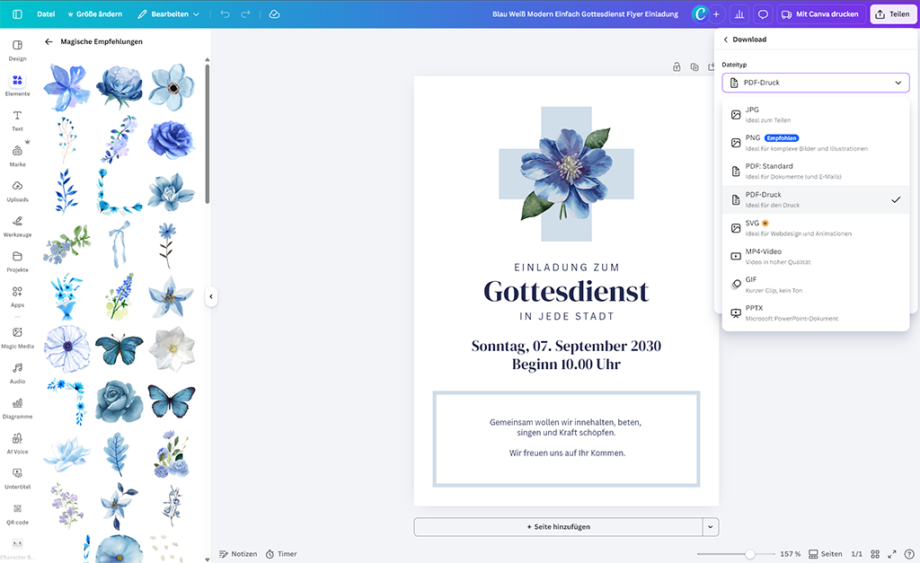 Kirchen-Flyer erstellen