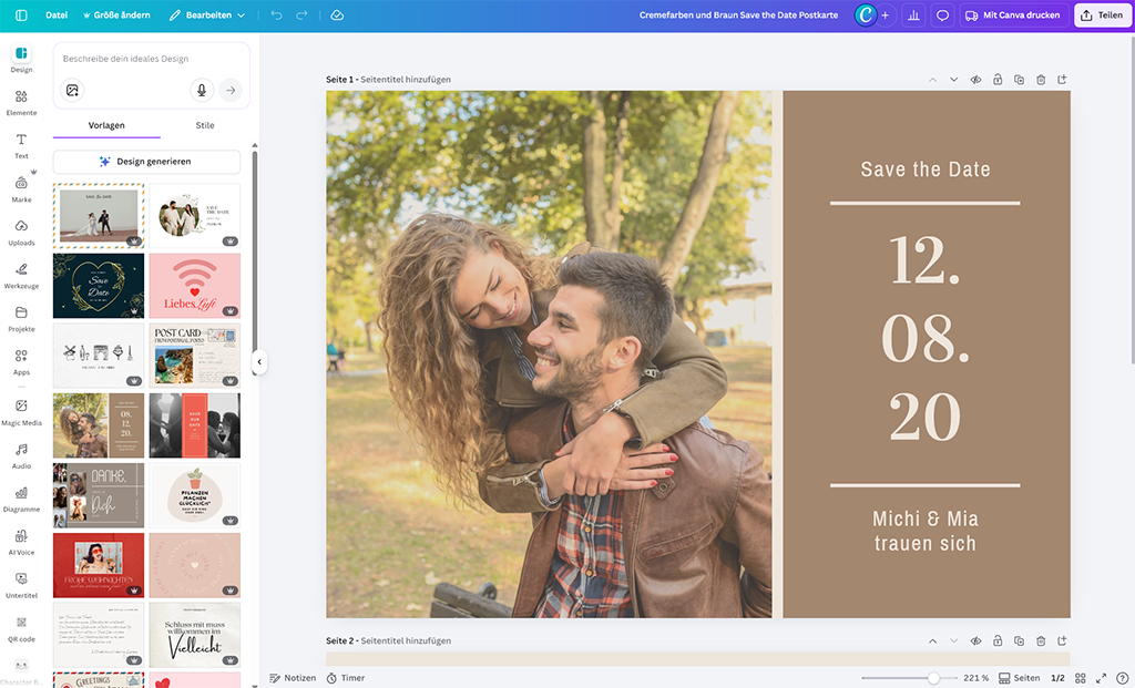 So kannst du eine Save the Date Karte erstellen
