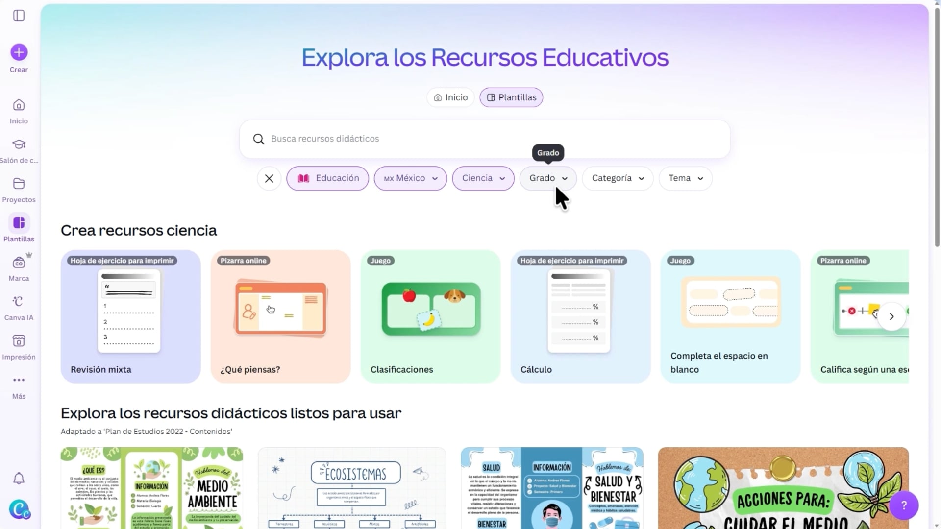 learn grid on canva homepage