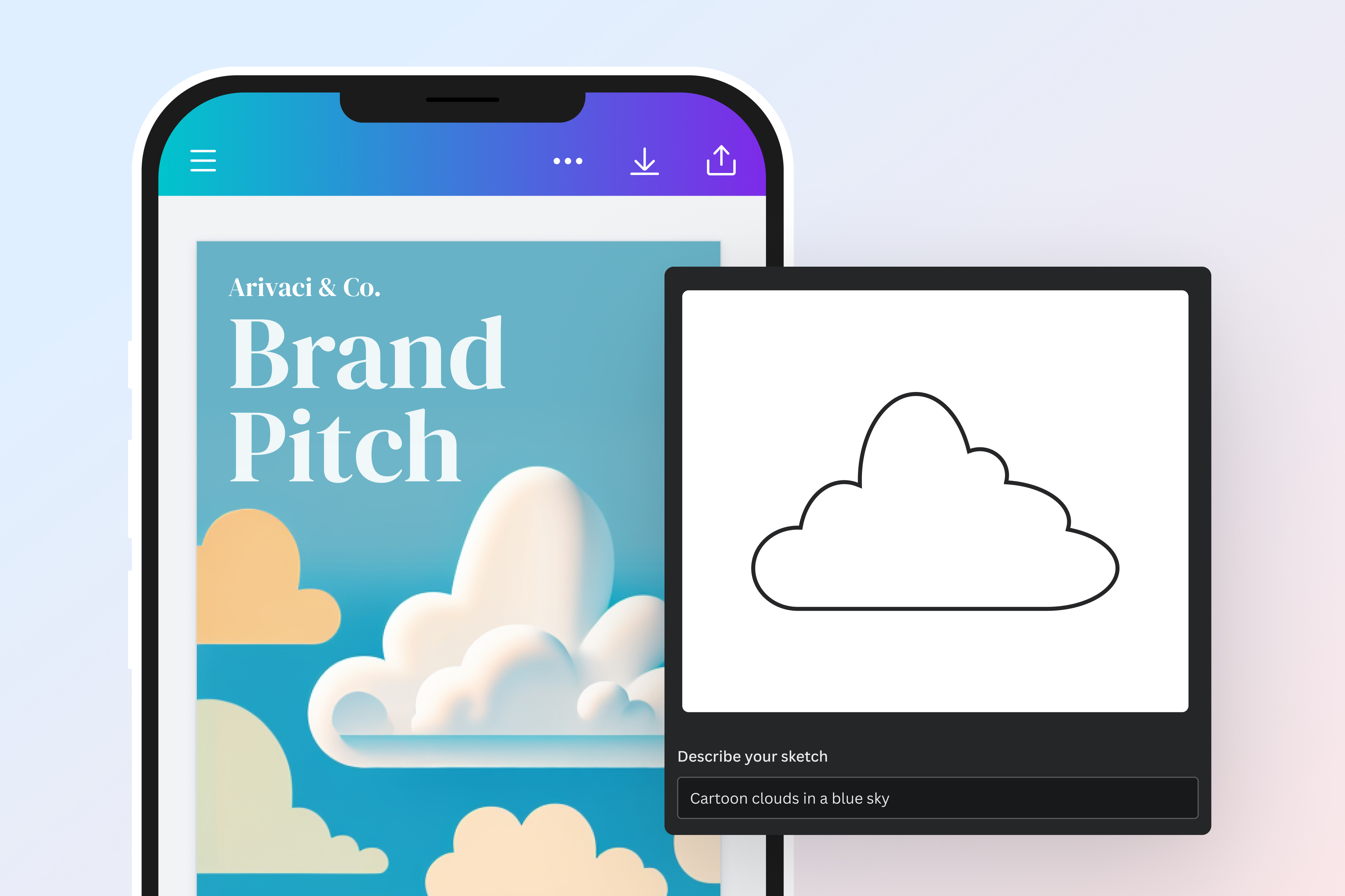 Anteprima strumento per generare immagine da uno schizzo da mobile