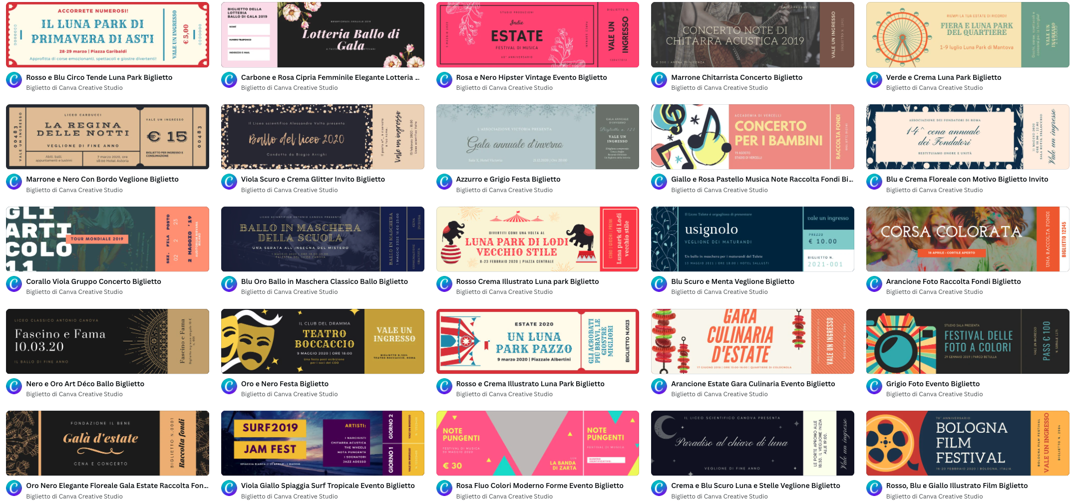 creare biglietti eventi