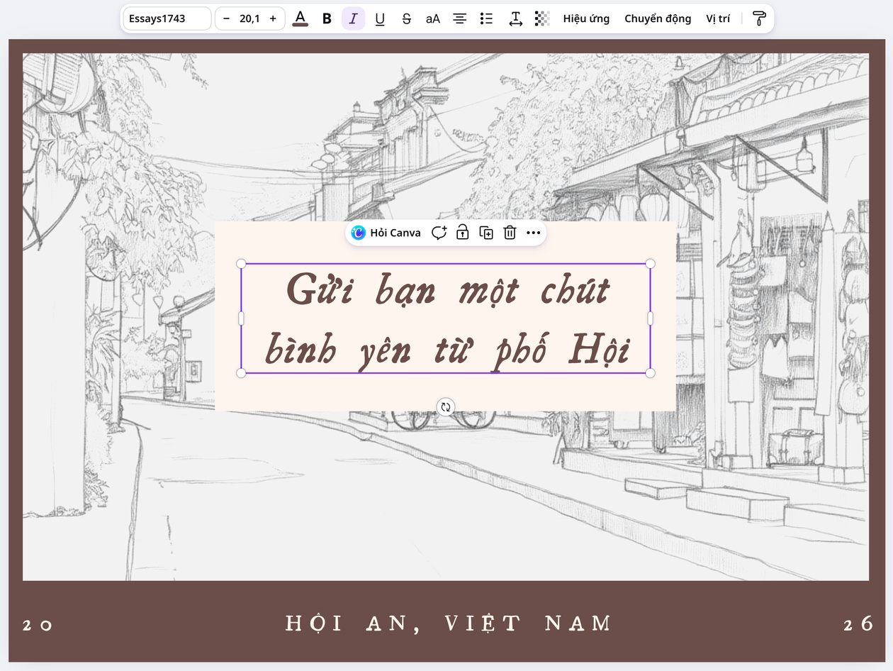 Đưa bức vẽ lên thiệp lưu niệm