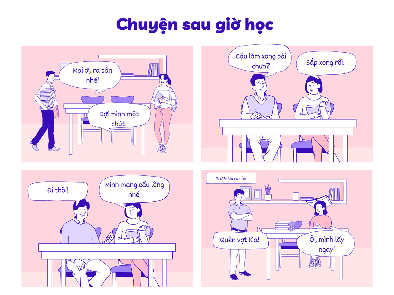 Chọn dáng bong bóng hợp với lời nhân vật