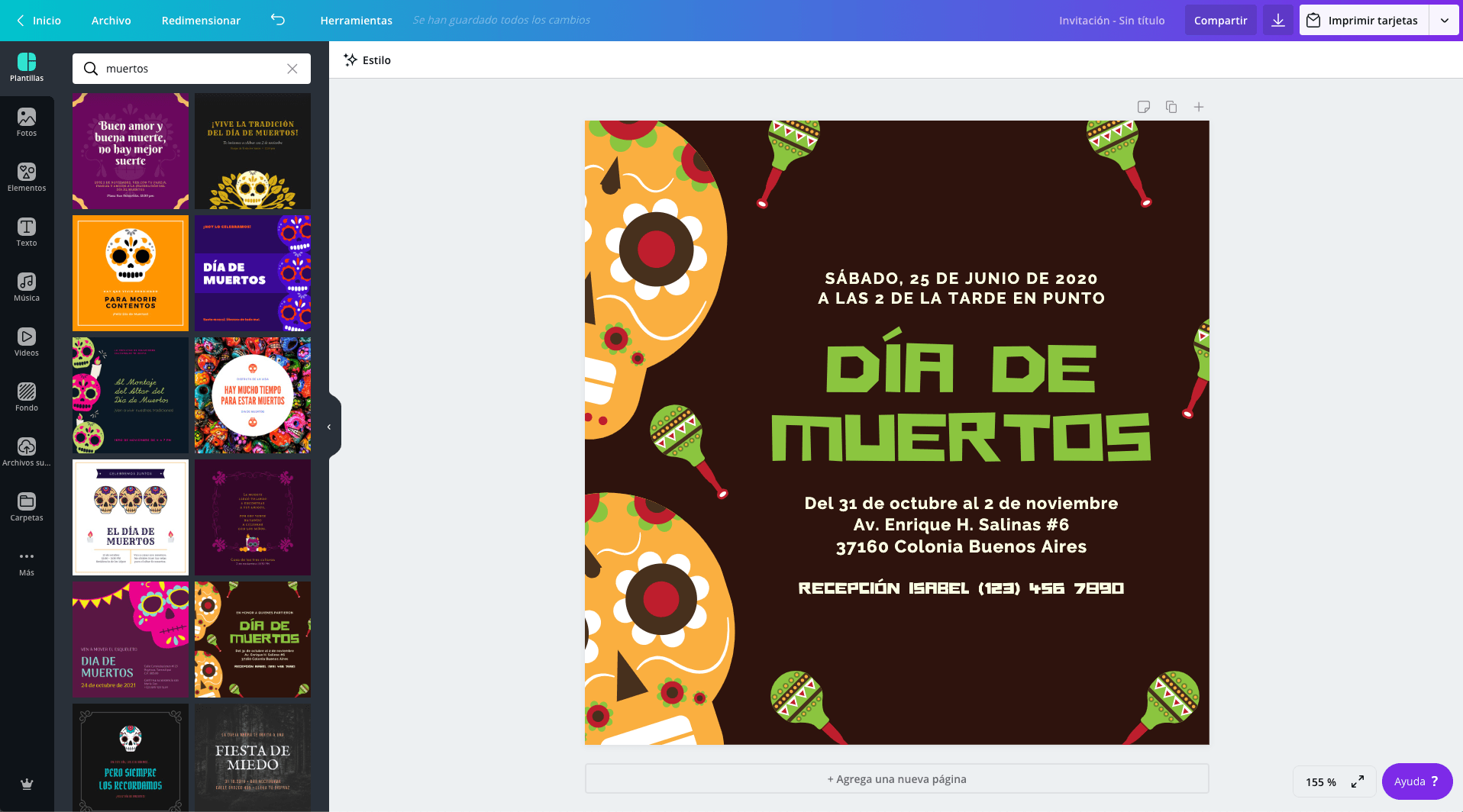 Invitaciones para el Día de Muertos