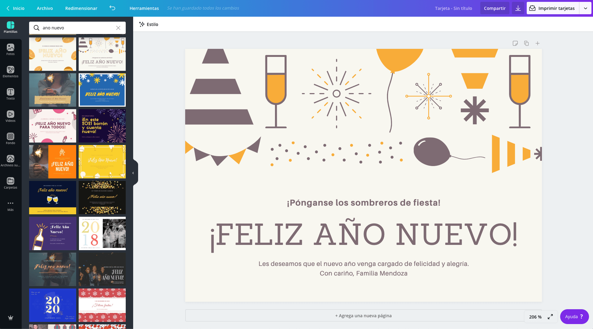 Tarjetas de Año Nuevo