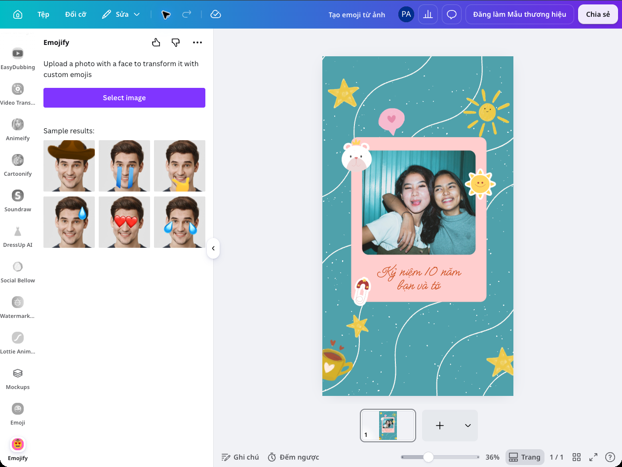 Áp dụng nhiều emoji vào hình ảnh Áp dụng nhiều emoji vào hình ảnh