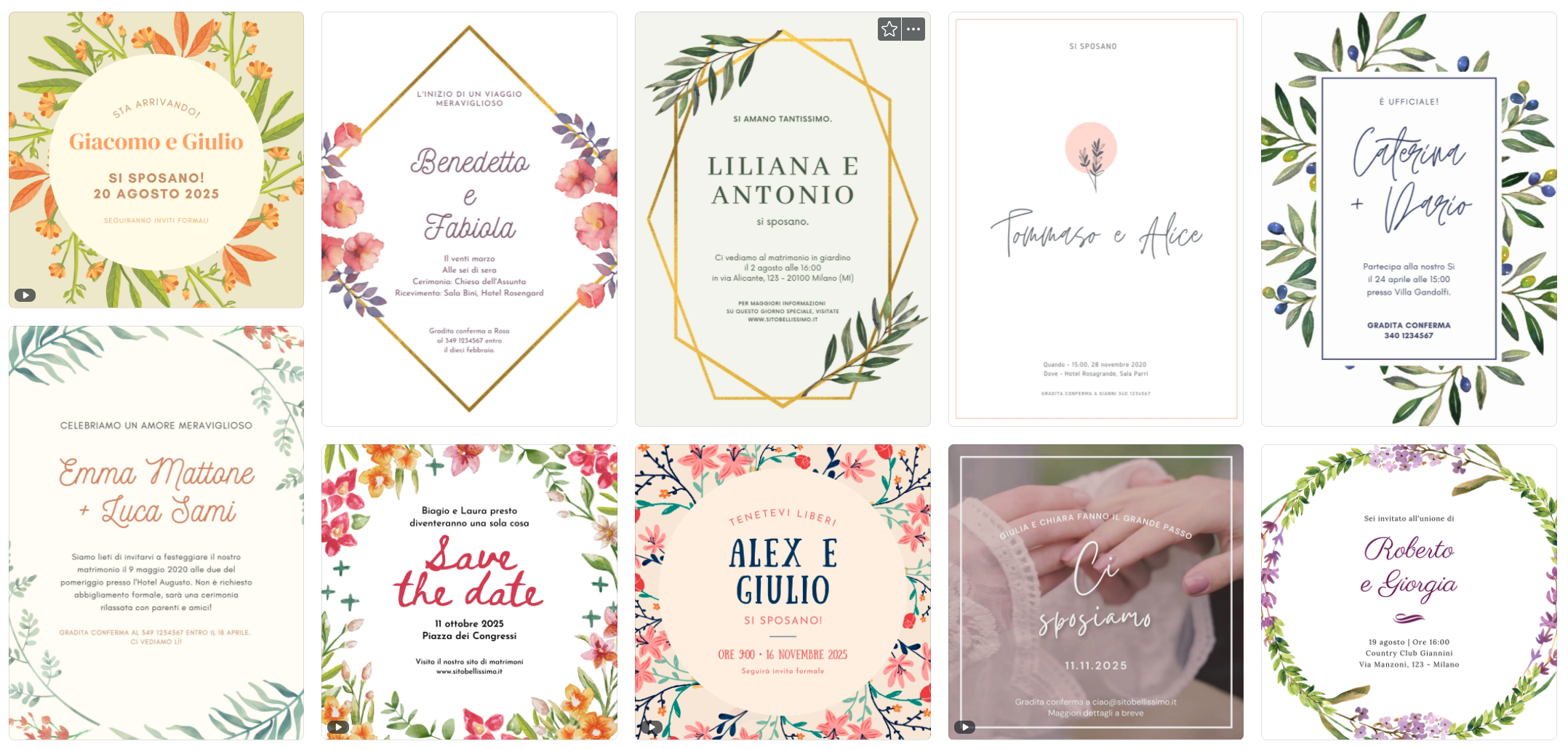 Creare Inviti di matrimonio