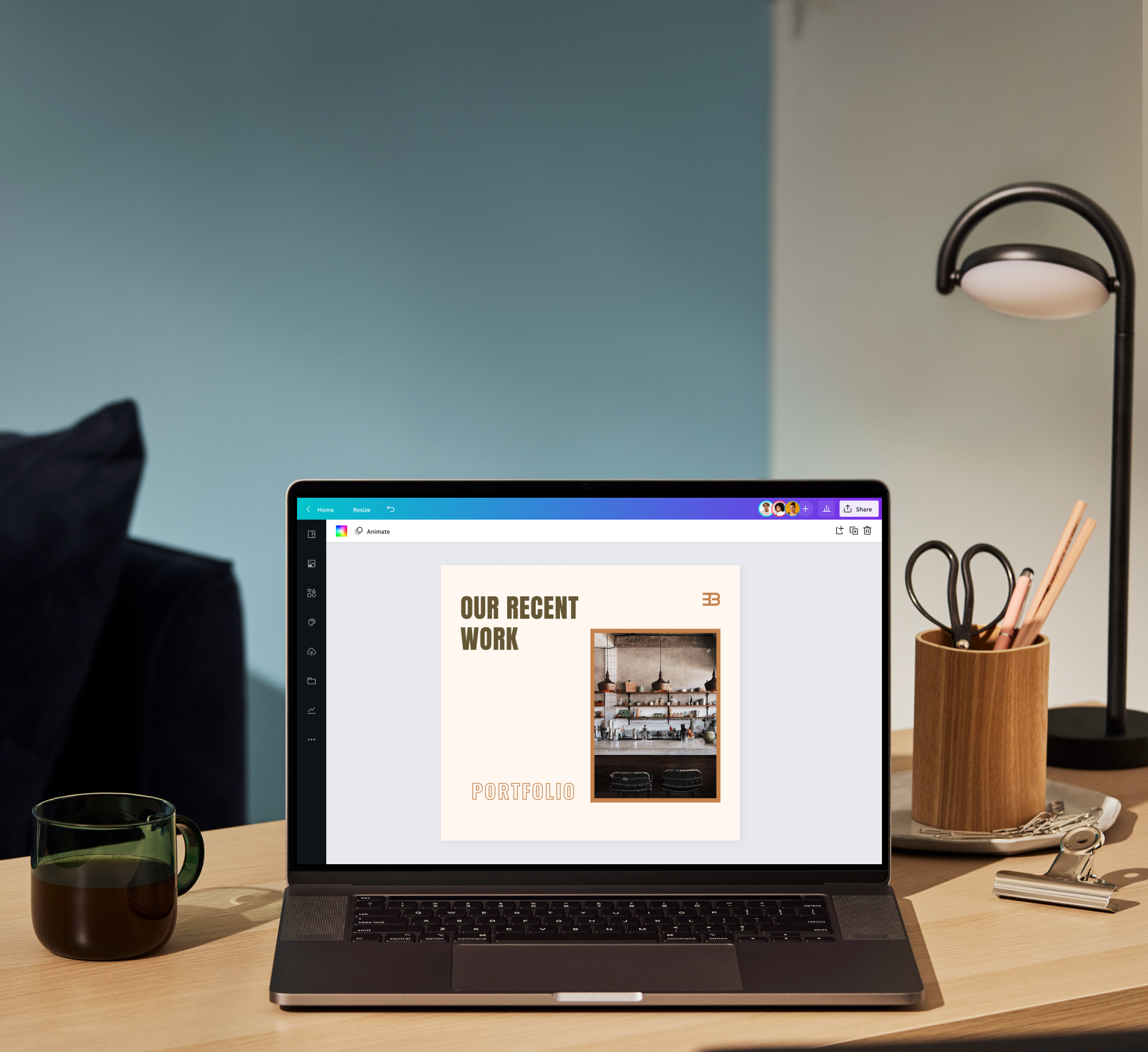 A photo of a laptop on a table