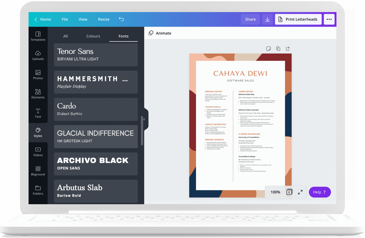 How to make your own resume for free