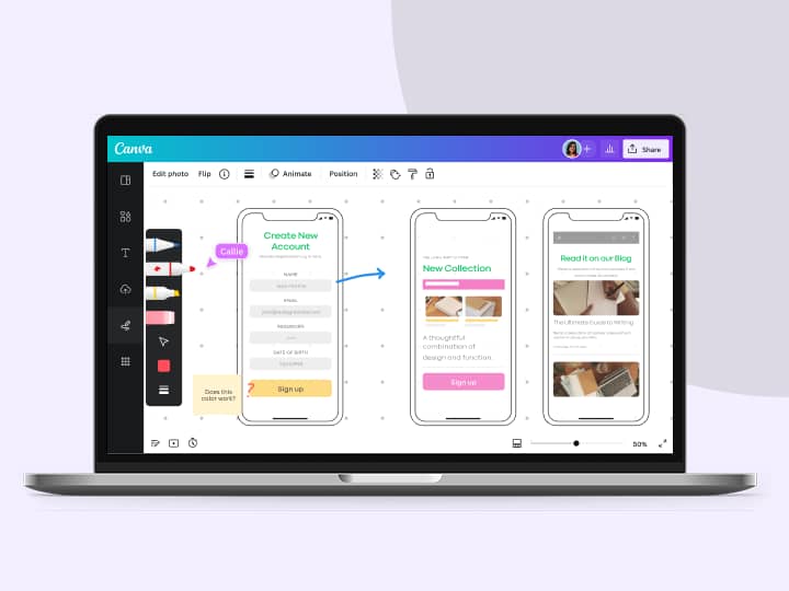 Canva design interface
