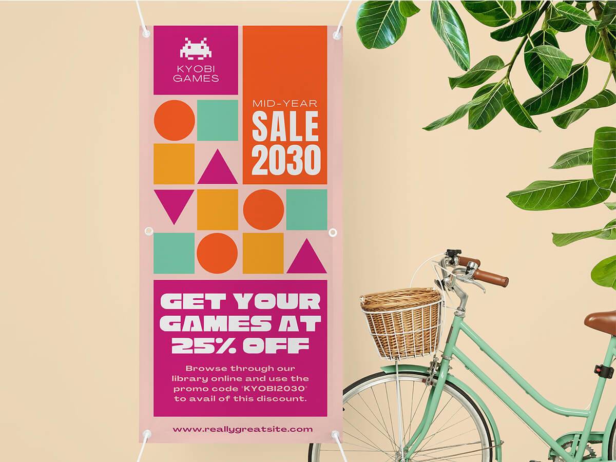 Top view of summer sale banner template decoration with objects on