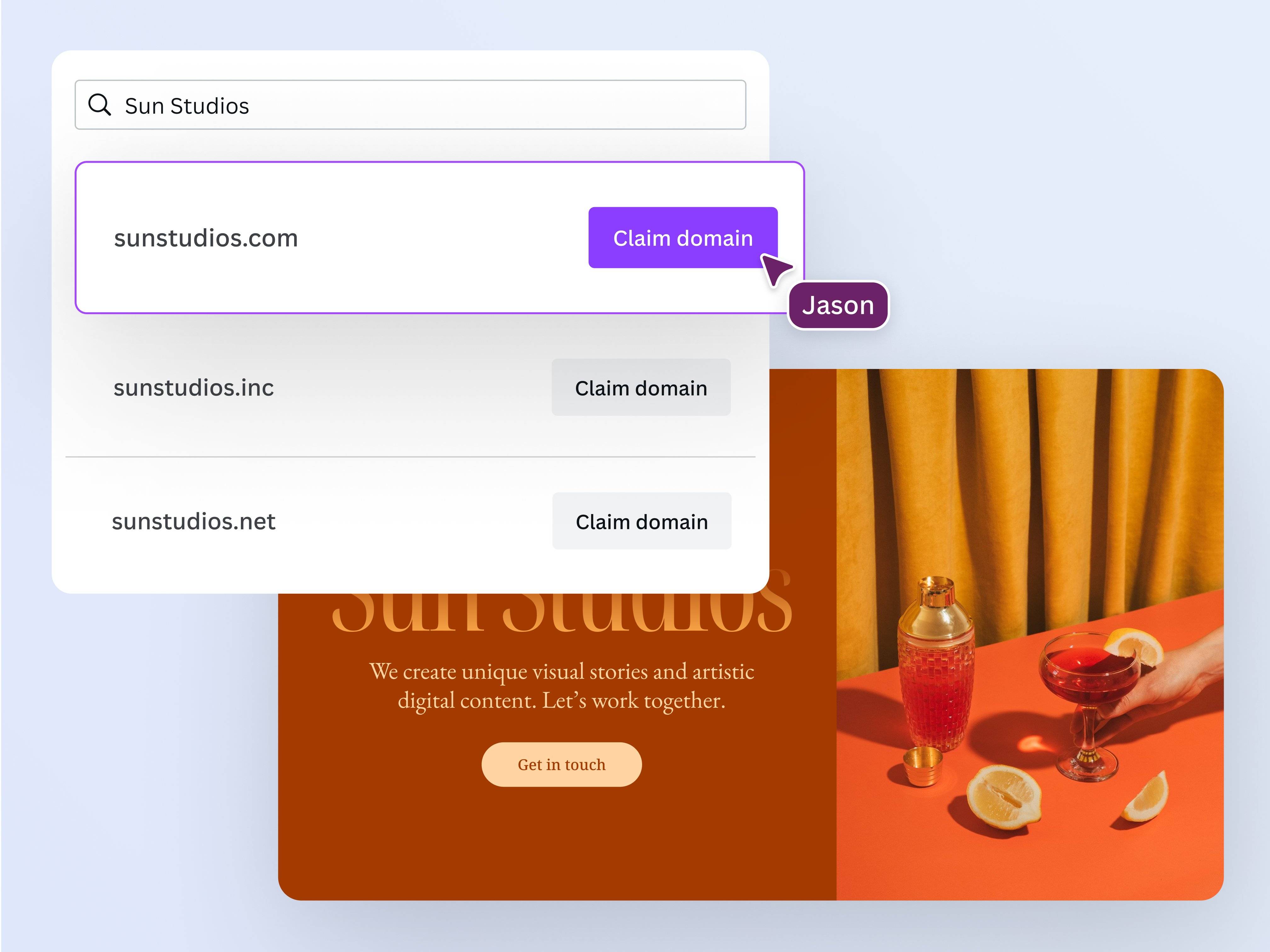 Domain name search check buy available domains canva