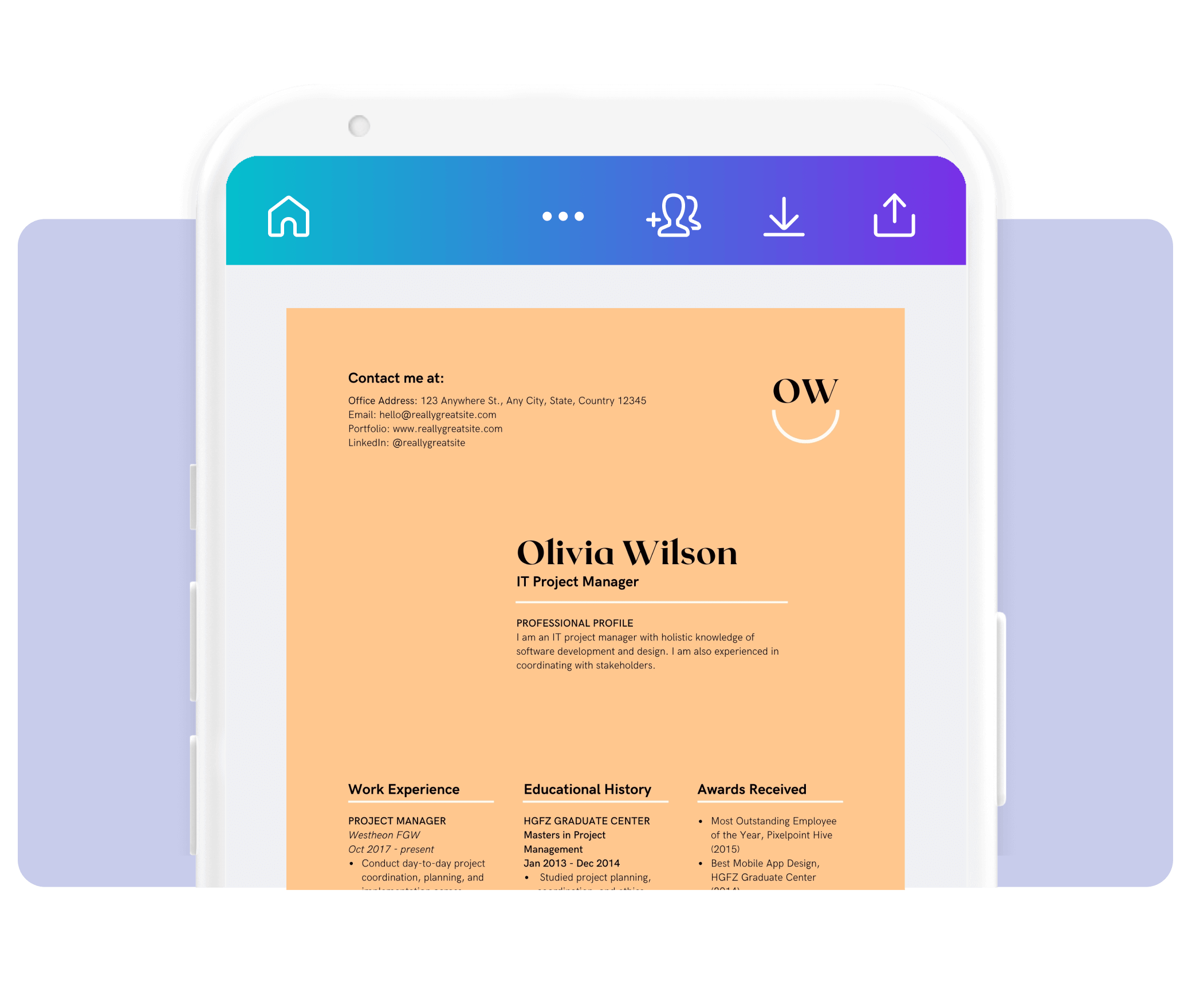Access your resume designs anywhere