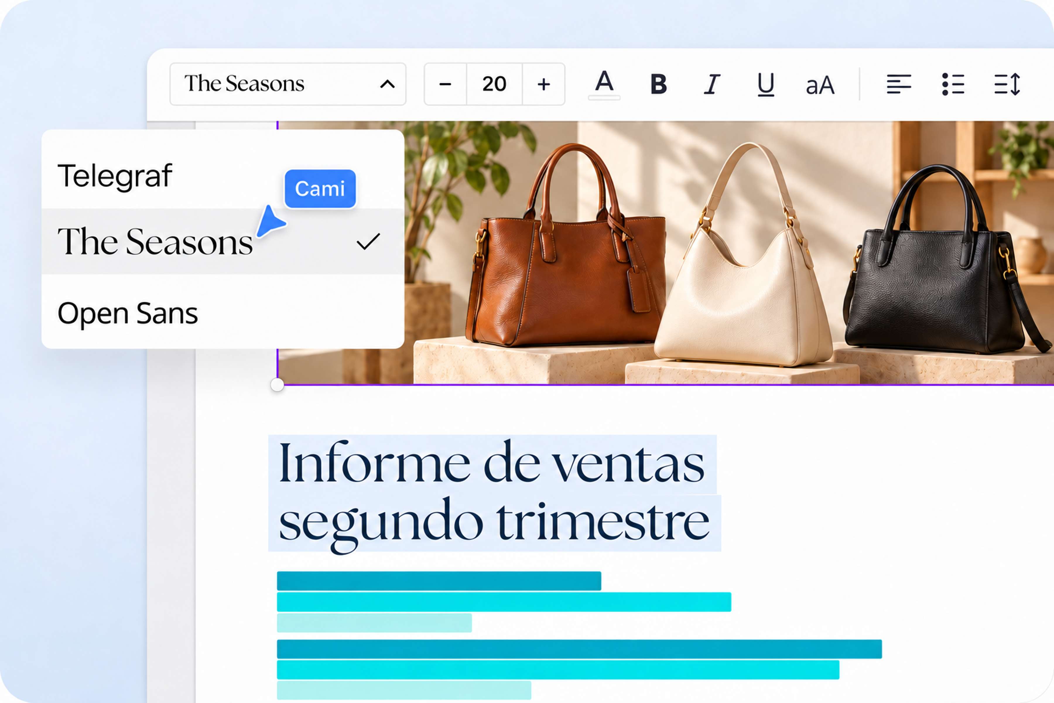 Informe de ventas pasado a PDF con el conversor de Word a PDF de Canva.
