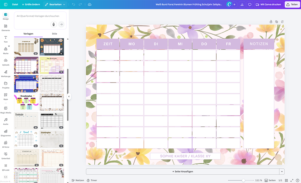 So kannst du einen individuellen Stundenplan erstellen - Canva So kannst du einen individuellen Stundenplan erstellen - Canva