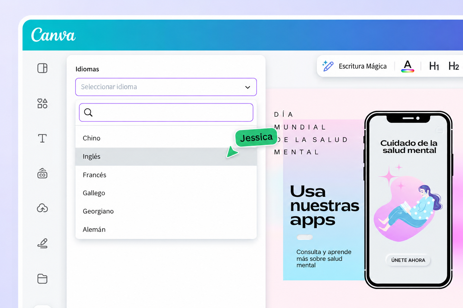 Voces con IA de Canva