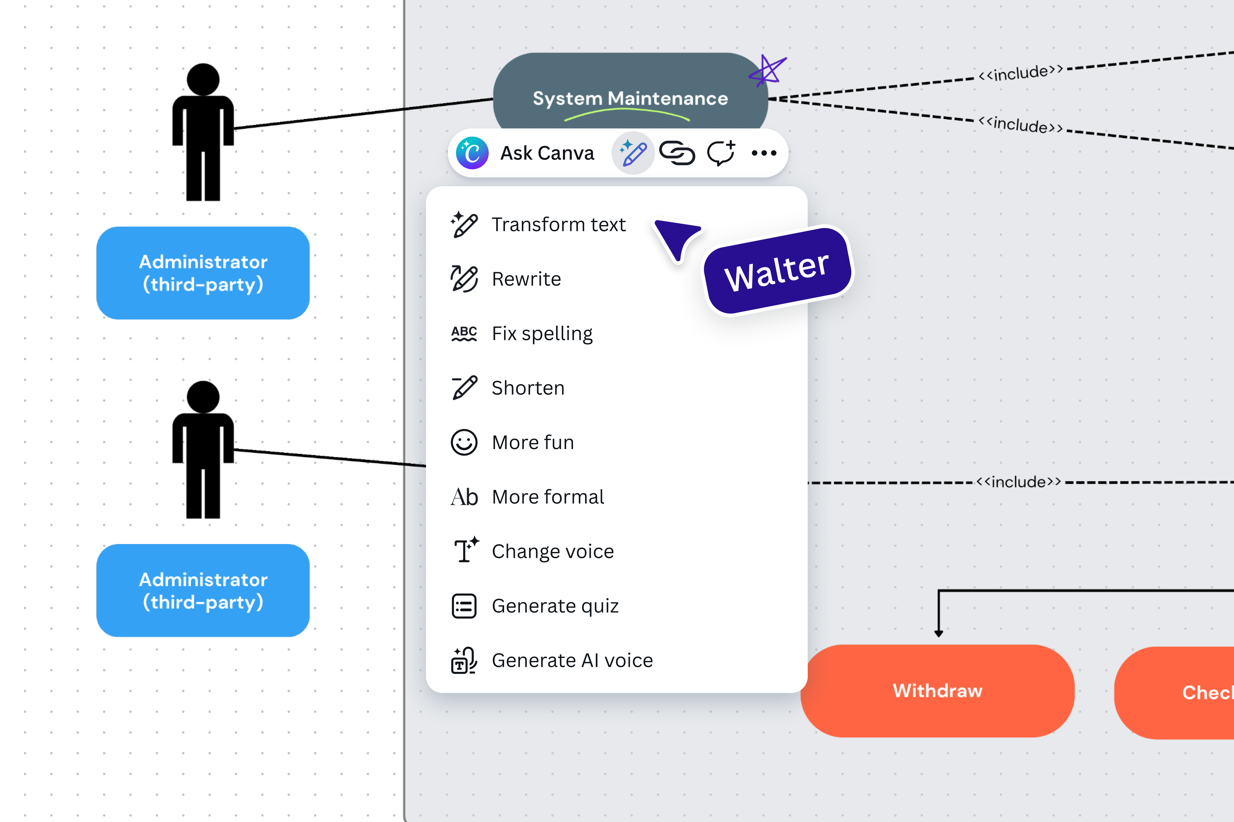 Transform text of your UML Use Case Diagram Transform text of your UML Use Case Diagram