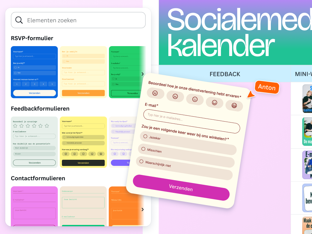 Preview of custom forms on Canva