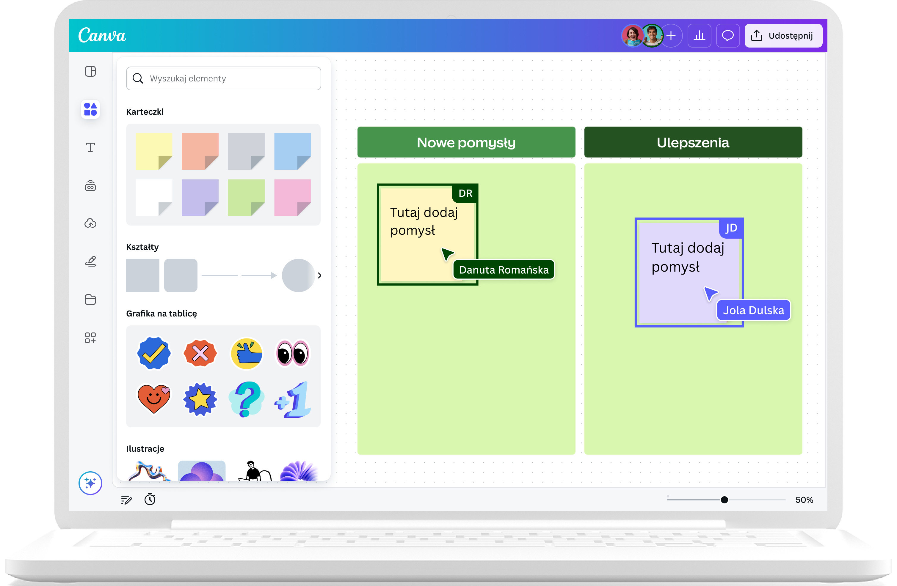 Jak korzystać z tablicy online na platformie Canva