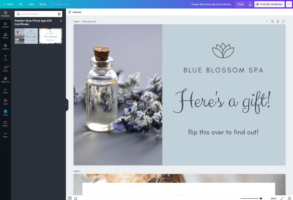 How to make a gift certificate - Canva