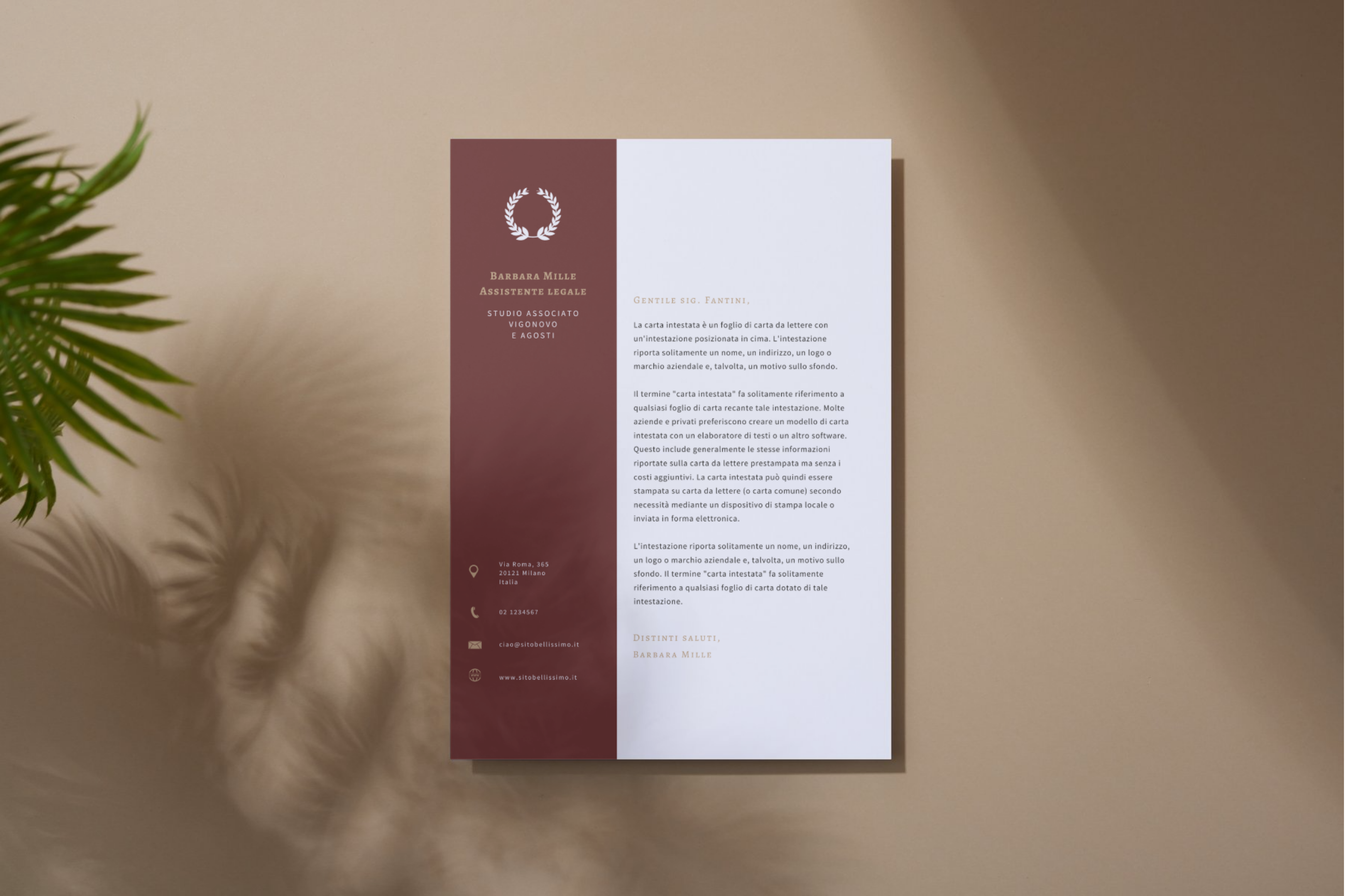 Anteprima carta intestata mockup