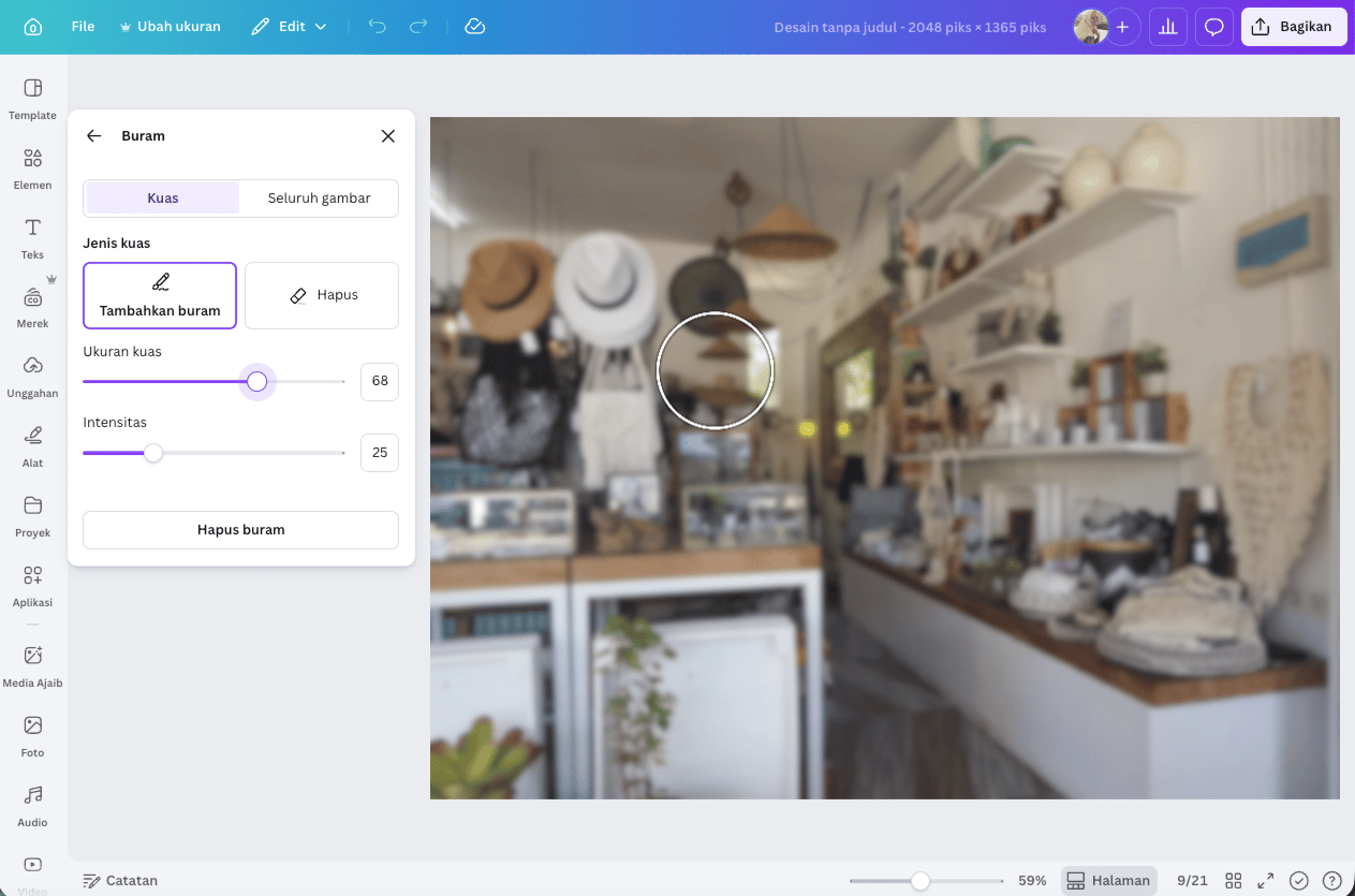 aplikasi blur foto Canva