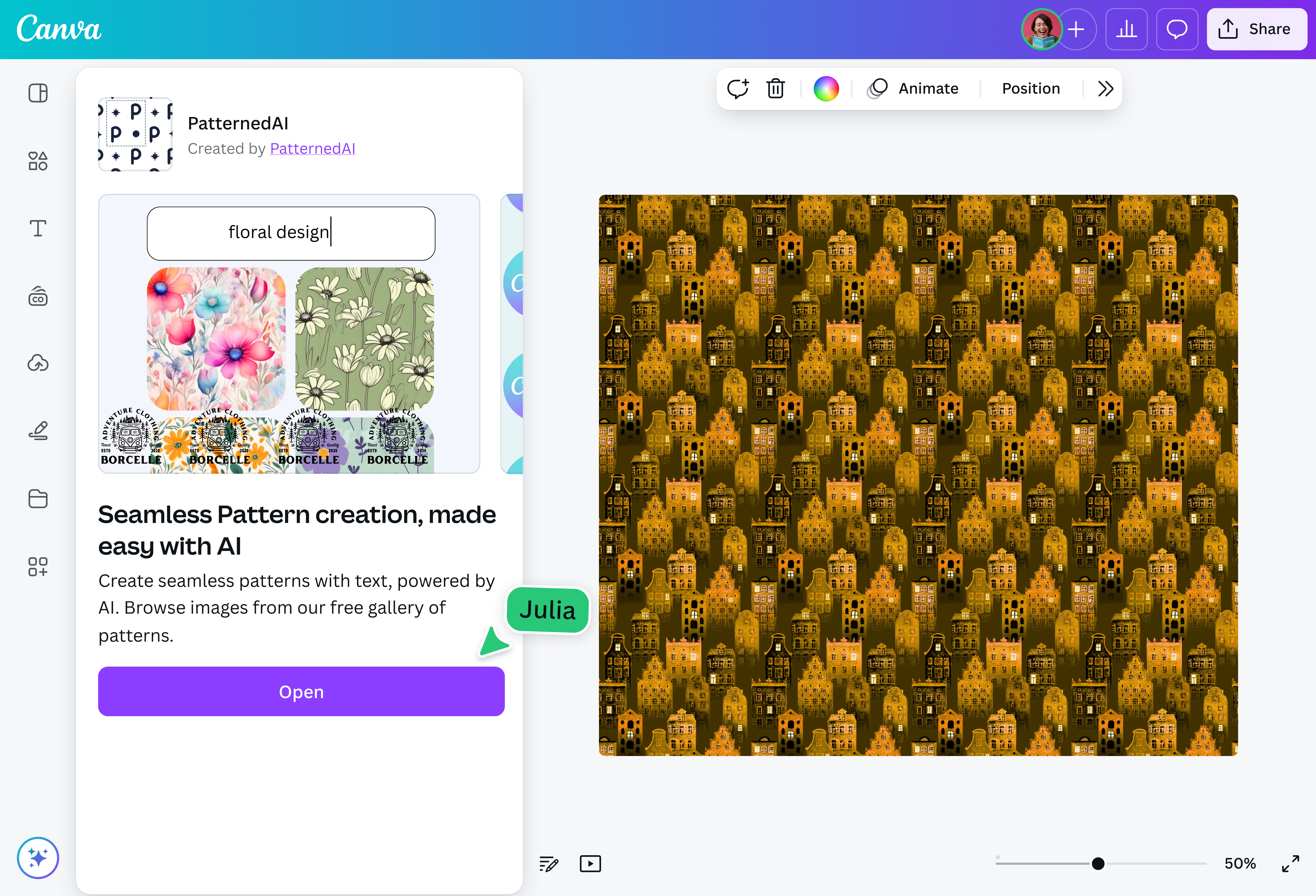 Pattern generator: AI per creare pattern online gratis | Canva