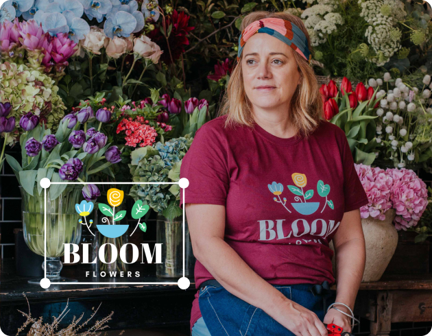 Example of flower shop design created in Canva