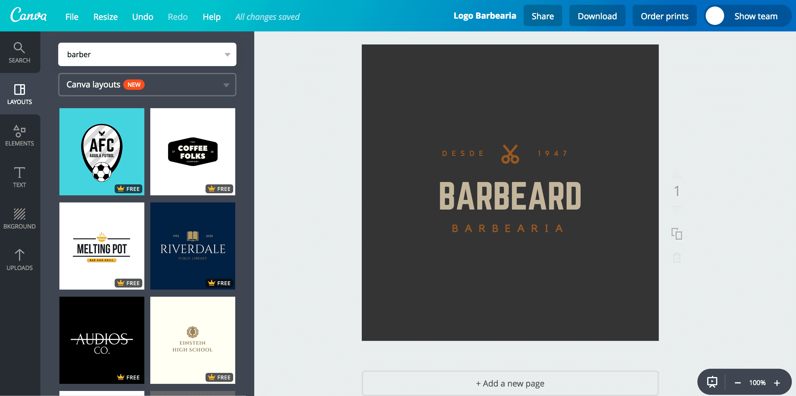 Logo de barbearia