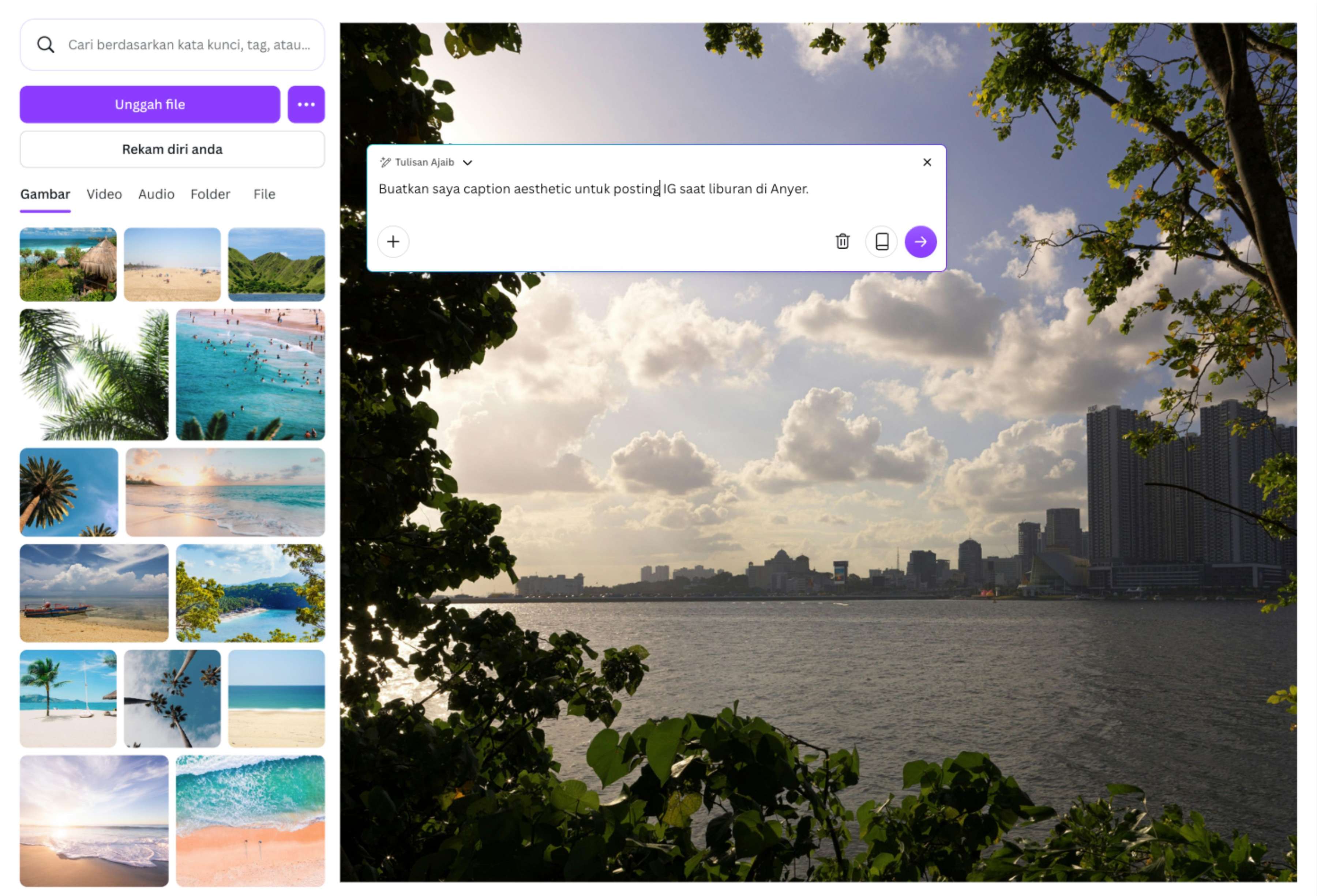 Cara membuat caption aesthetic di Canva