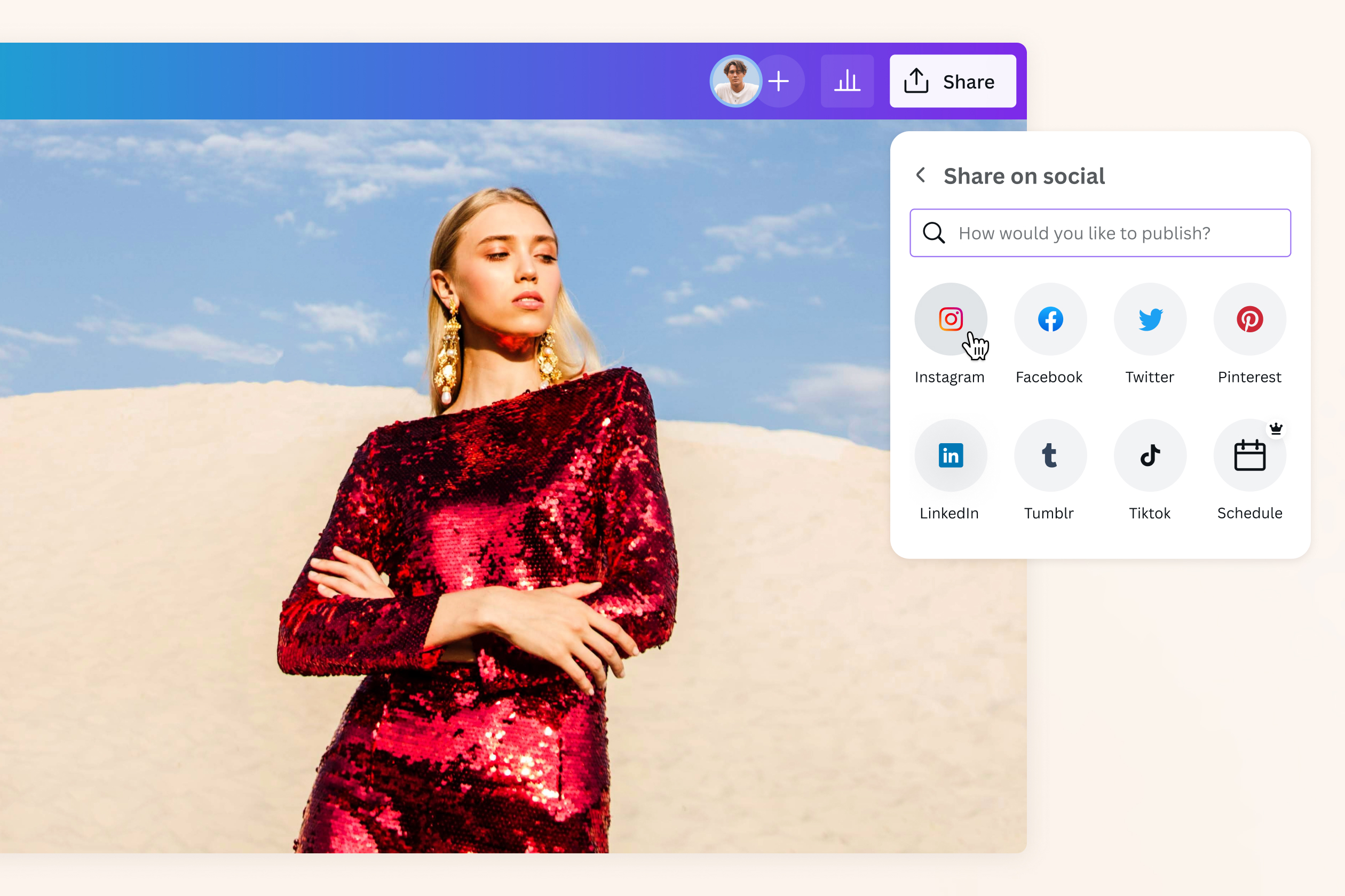 Share your enhanced photo to Instagram