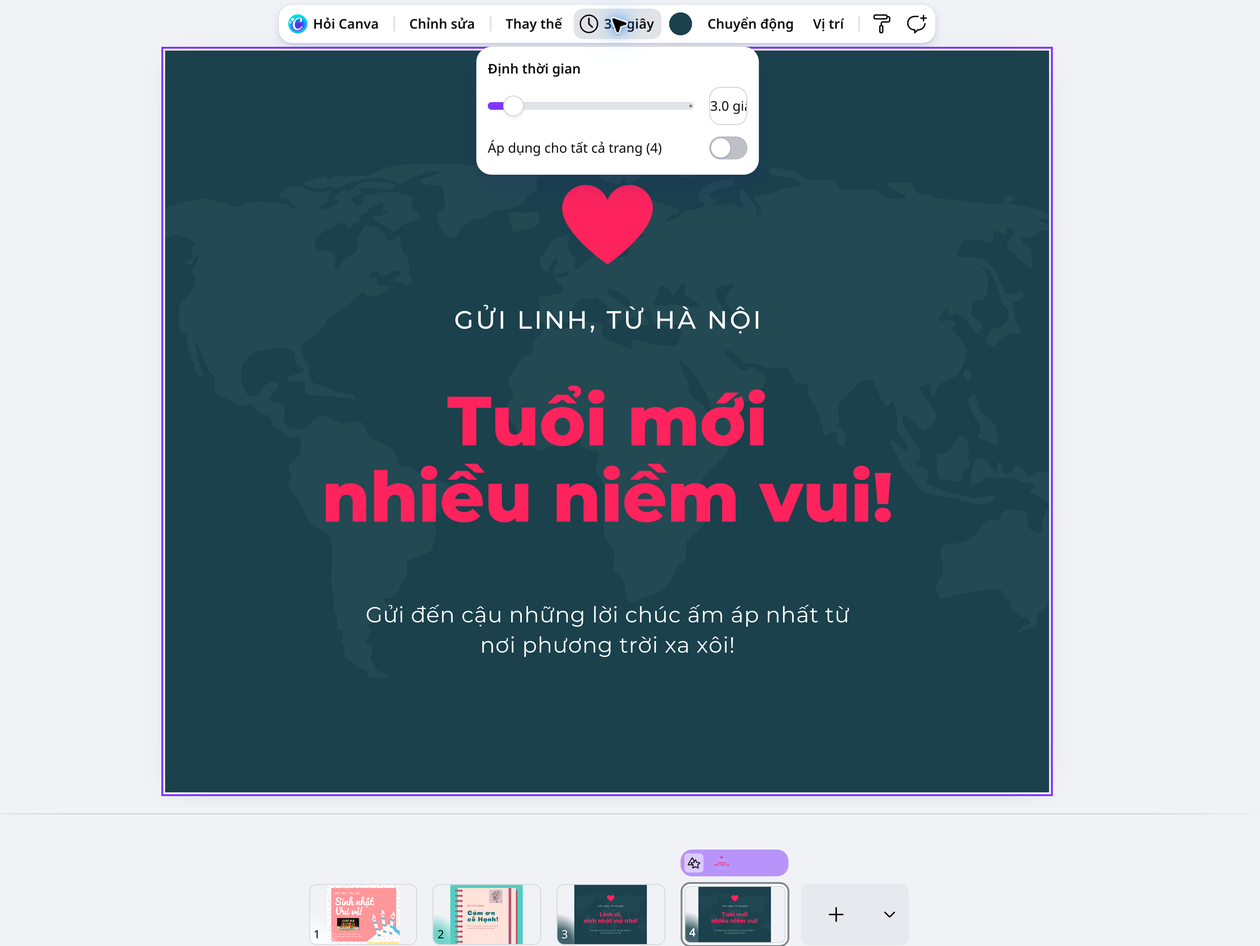 Gửi lời chúc qua nhiều cảnh nối tiếp Gửi lời chúc qua nhiều cảnh nối tiếp