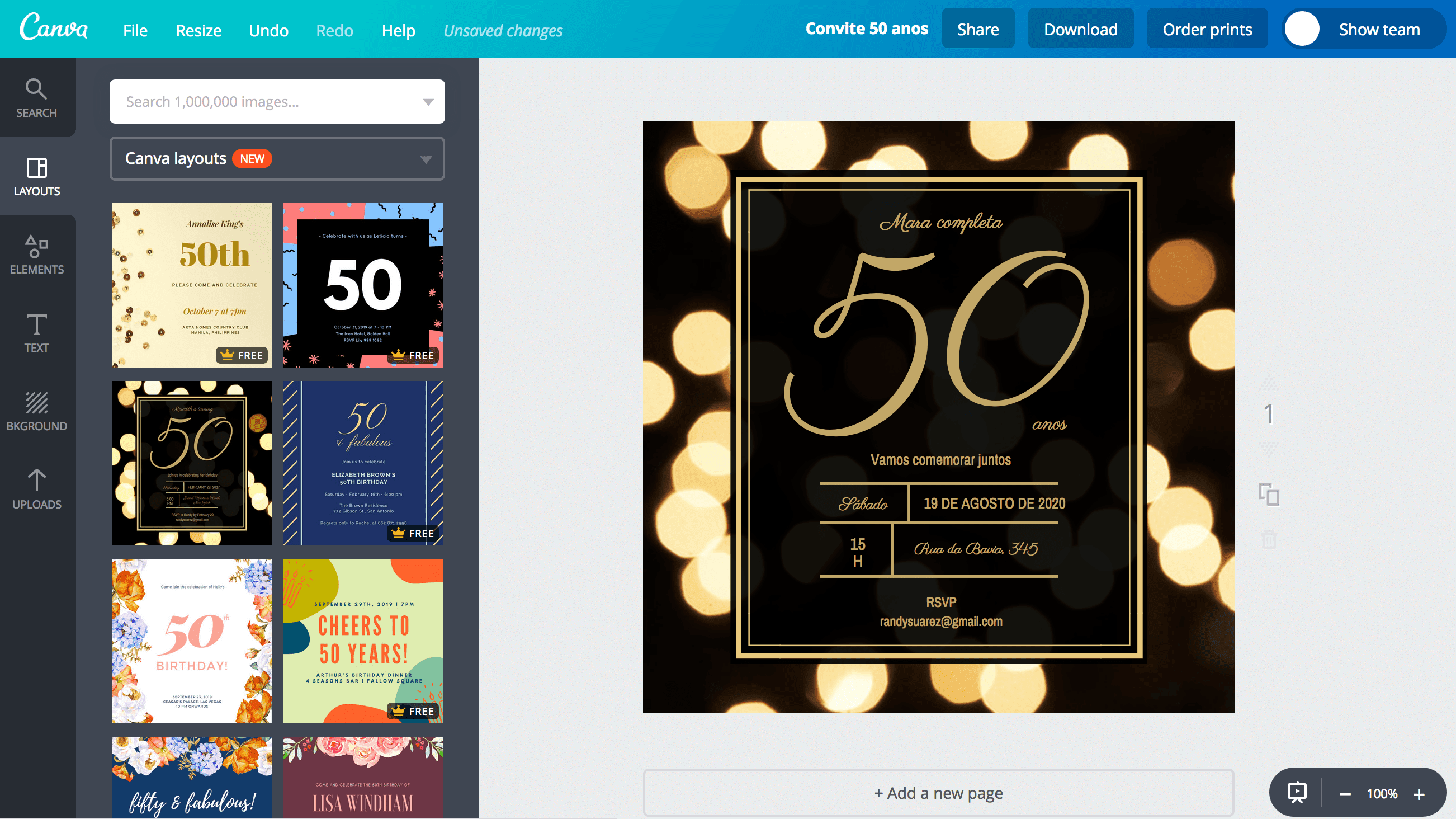 Screen Shot 2017-12-10 at 11.39.47 AM Convite de aniversário de 50 anos
