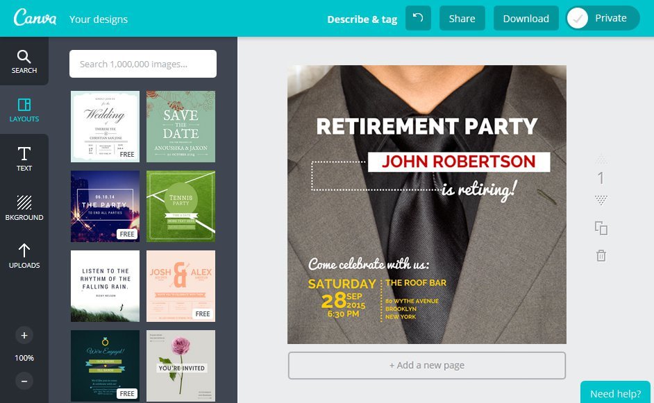 Create a Retirement Party Invitations in Canva